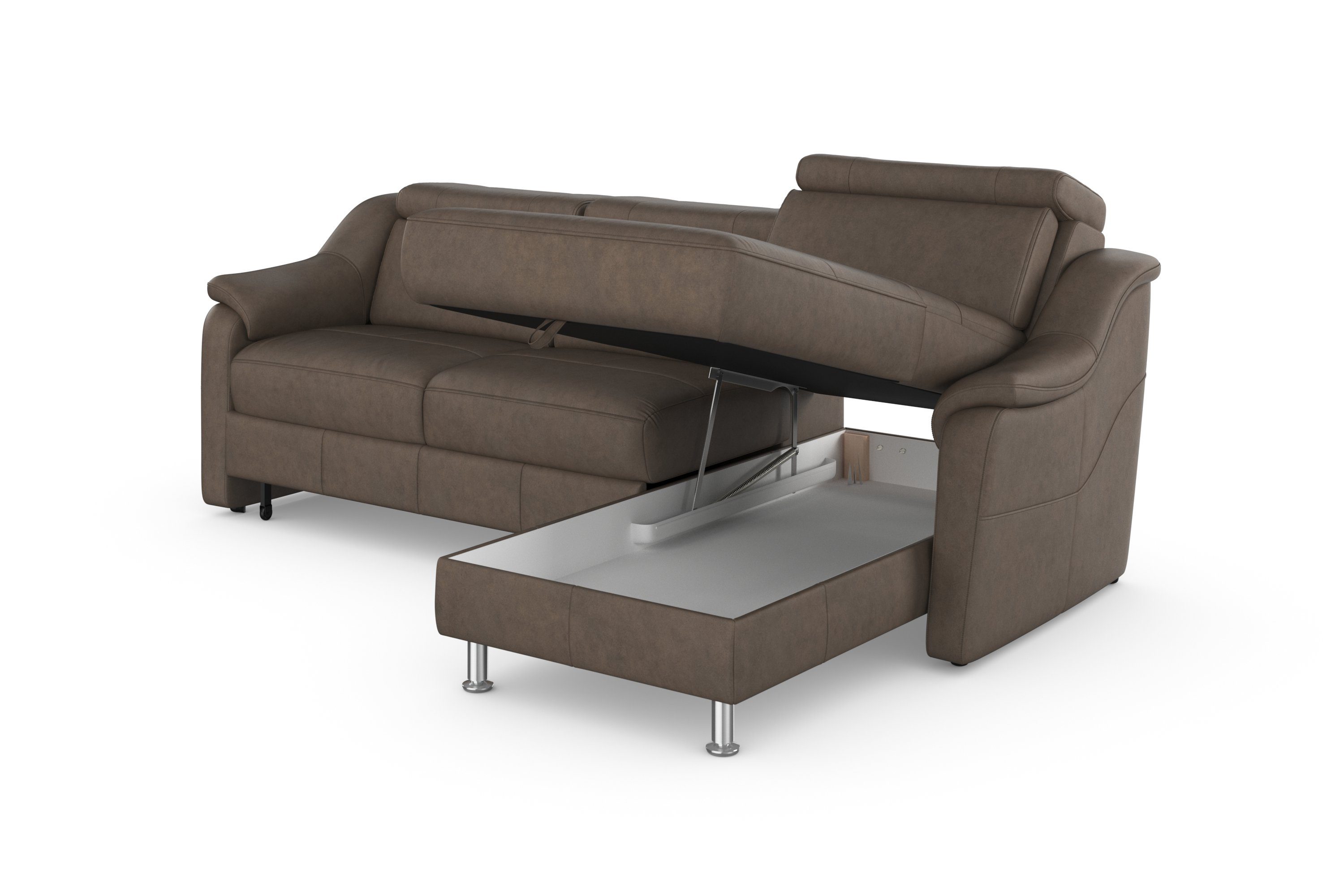 sit&more Hoekbank Freetown L-vorm met verstelbare hoofdsteun en comfortabele binnenvering