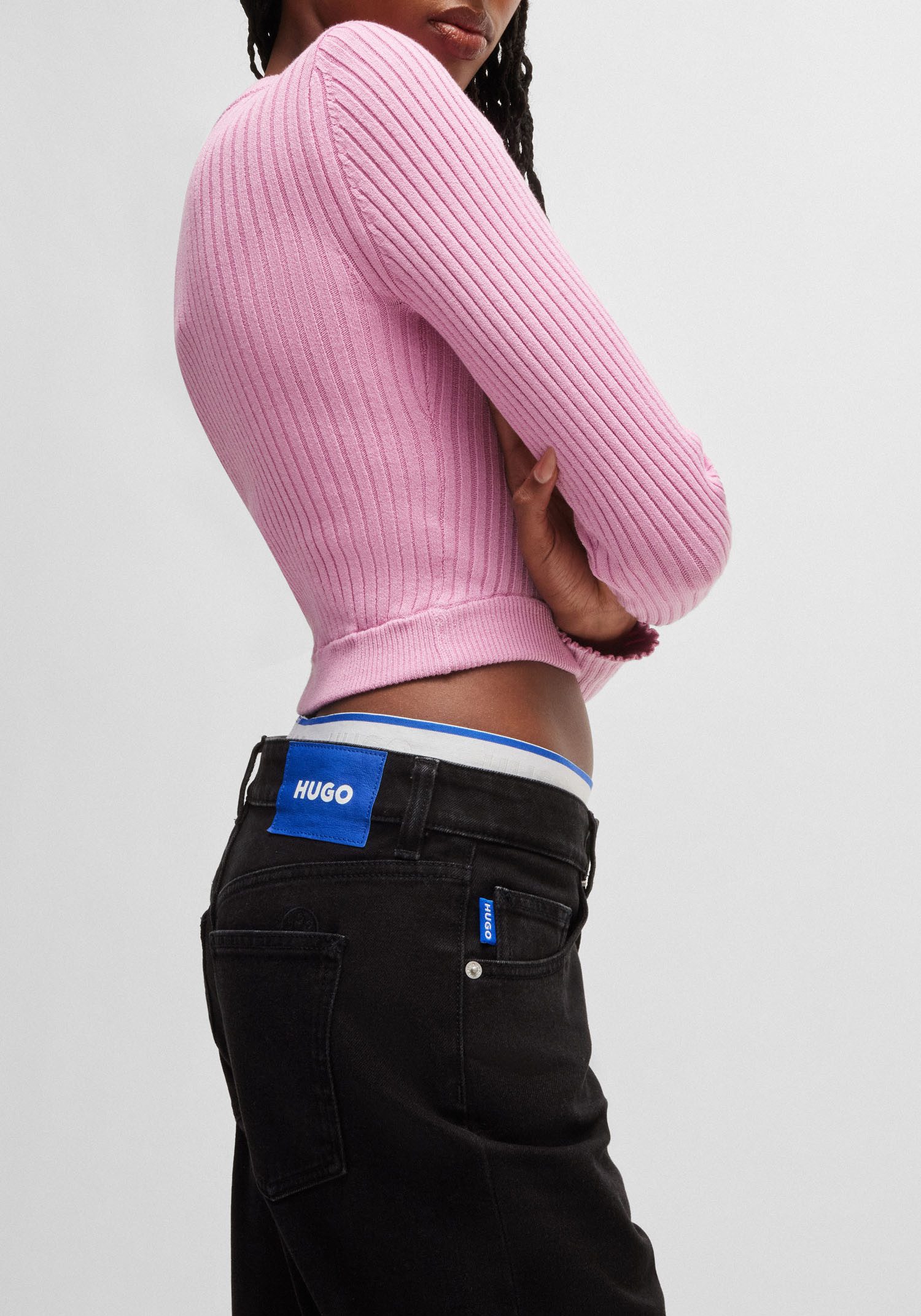 HUGO Blue Straight jeans Elyah Straight fit jeans met hoge taille, lange lengte 36