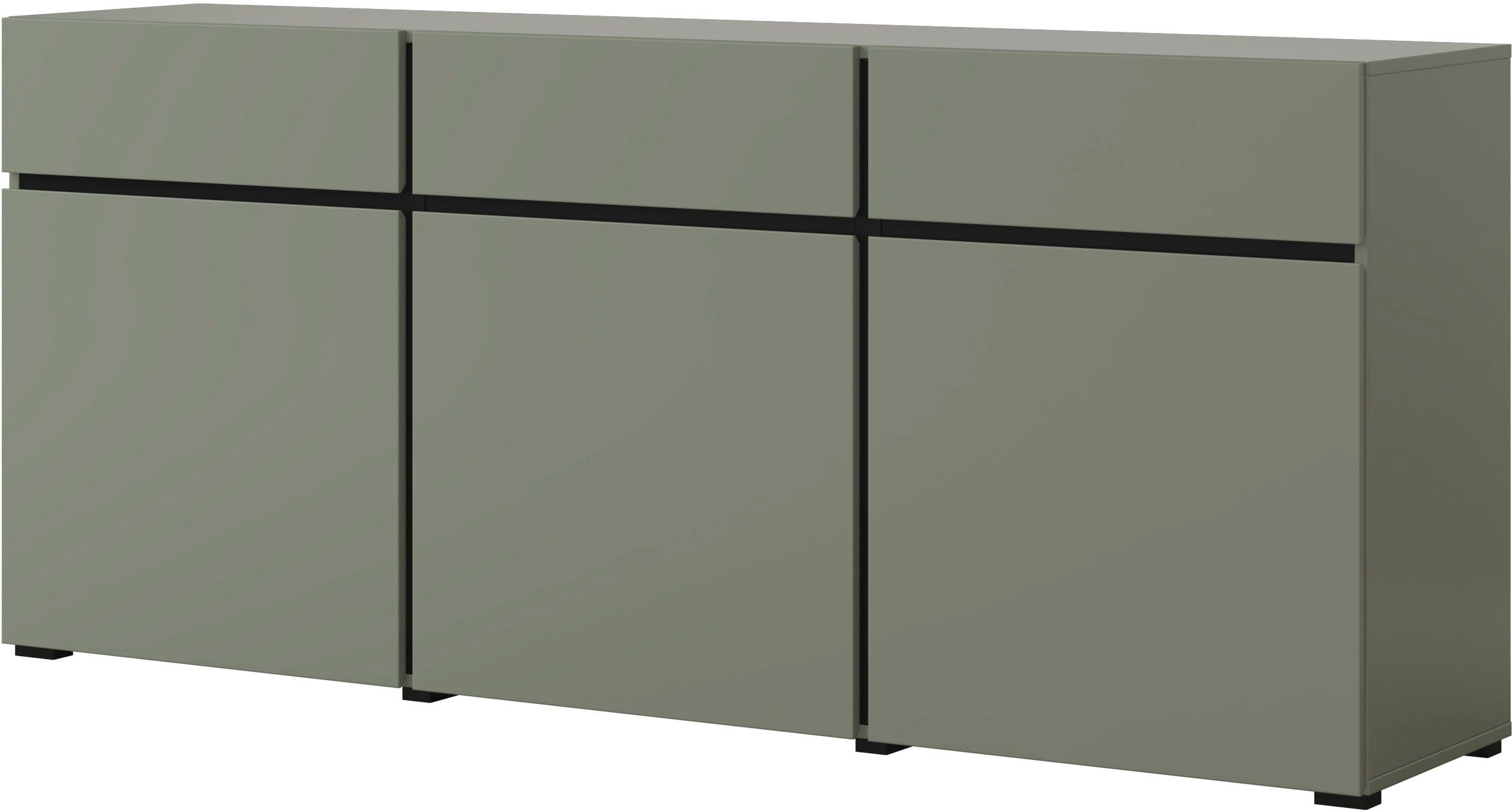 INOSIGN Dressoir Cross,breedte 180 cm, moderne greeploze kast,3 deuren/3 laden