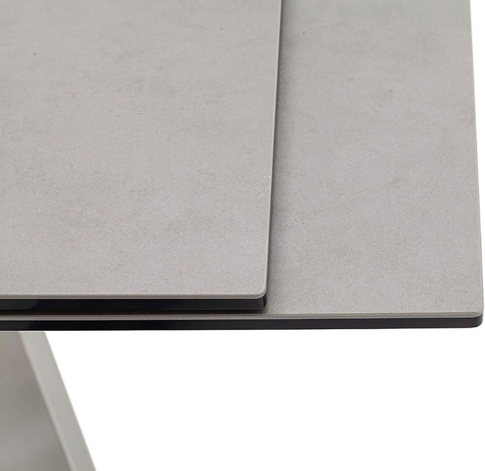 MCA furniture Eettafel TOBAGO uitschuiftafel 180-260 cm Keramiek, roestvrij staal, uitschuifbaar, tafelblad 13 mm