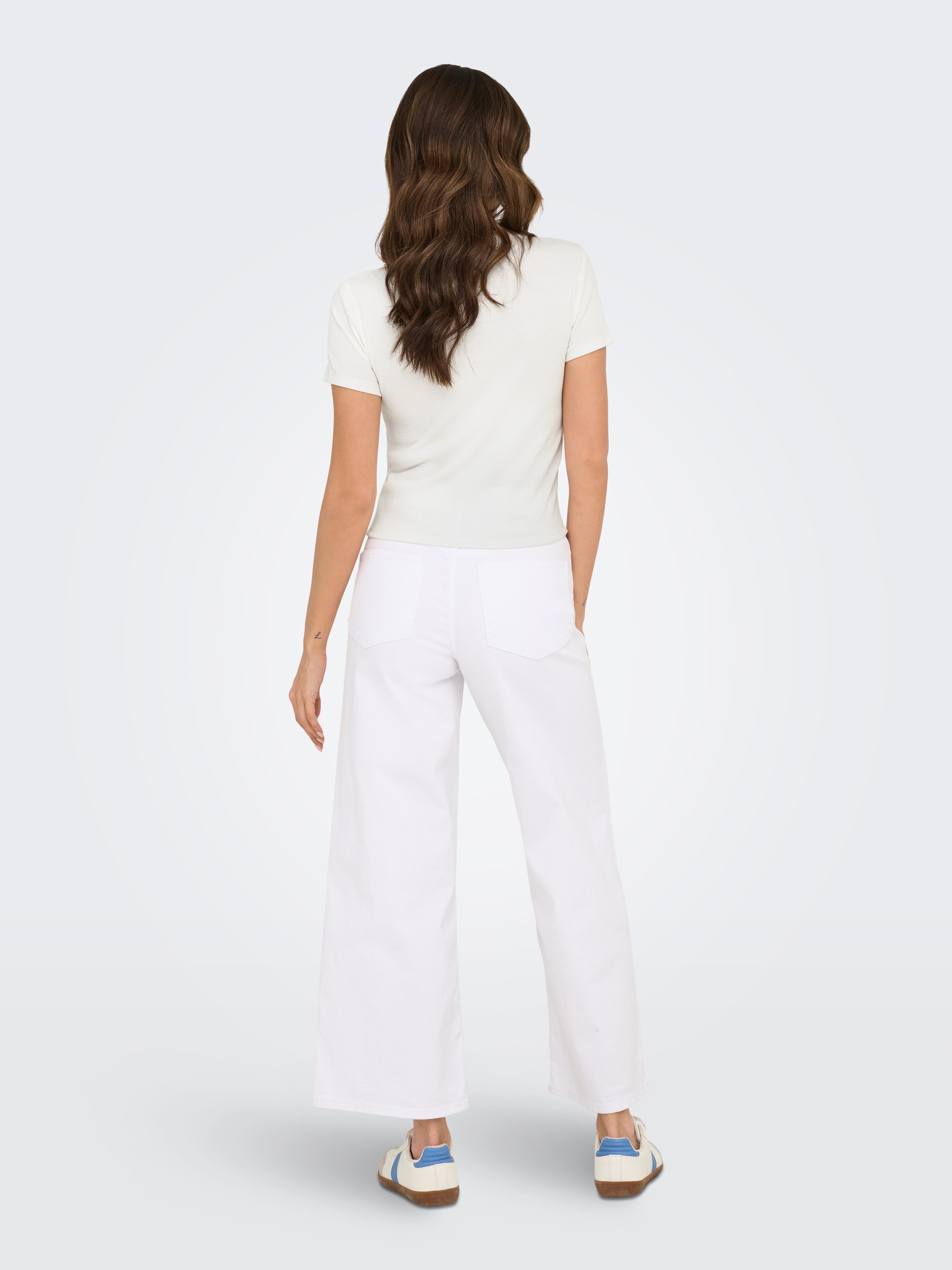 Only Shirt met korte mouwen ONLDANIELLA S/S RIB TOP CS JRS
