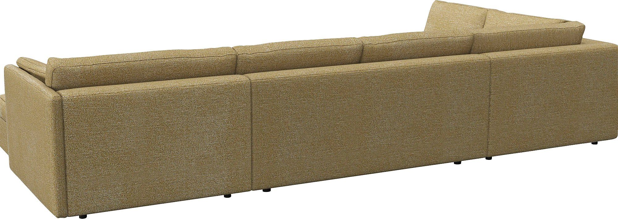 FLEXLUX Zithoek Lovane, U-vorm, comfortabel en comfortabel Zacht en zeer comfortabel, grote zitdiepte op koudschuim, inclusief sierkussen