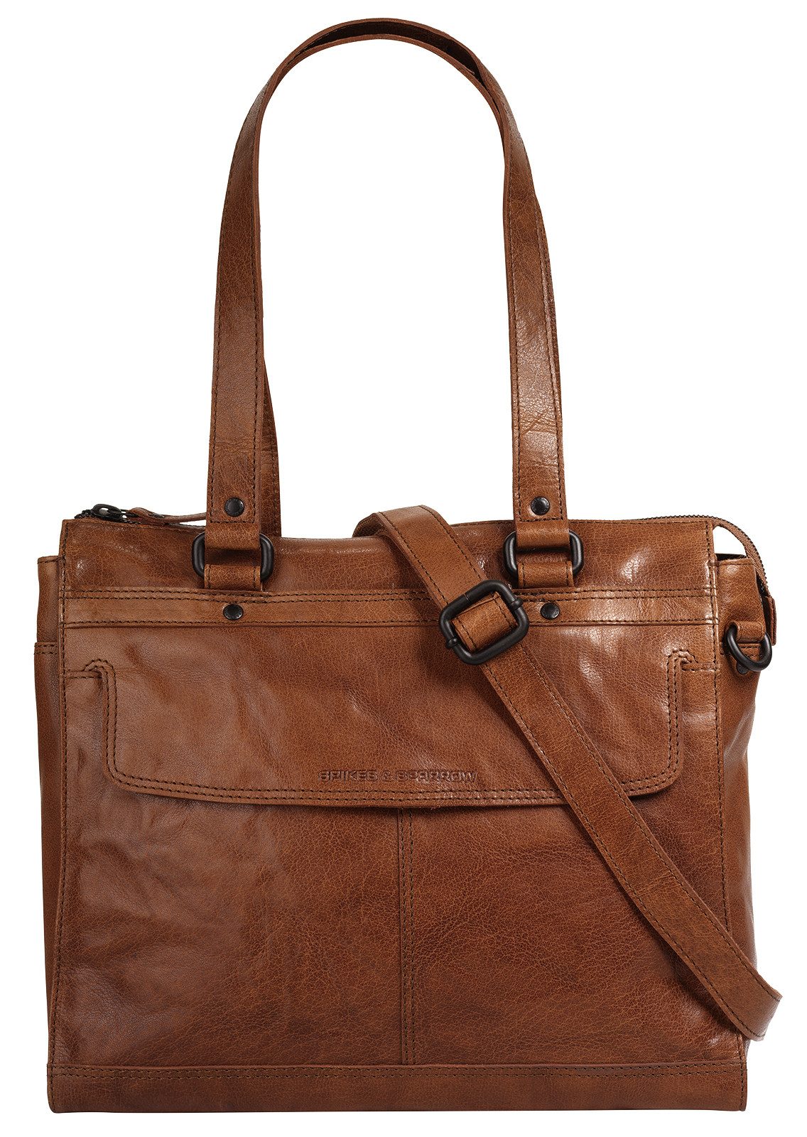 Spikes & Sparrow Shopper echt leder dames shoppers bruin