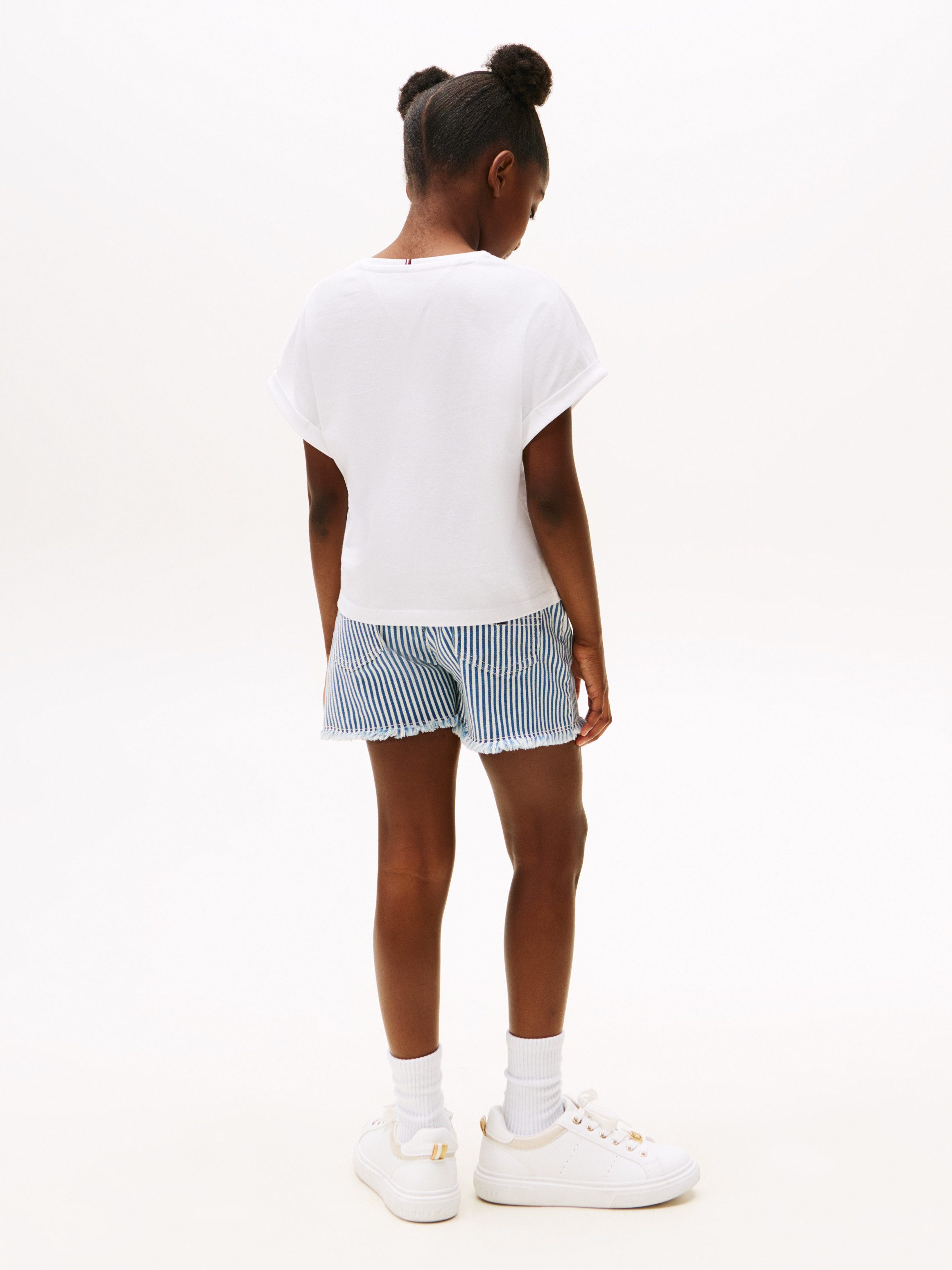 Tommy Hilfiger Shirt met korte mouwen HILFIGER SEQUINS FLAG TEE SS met pailletten, met logo-print