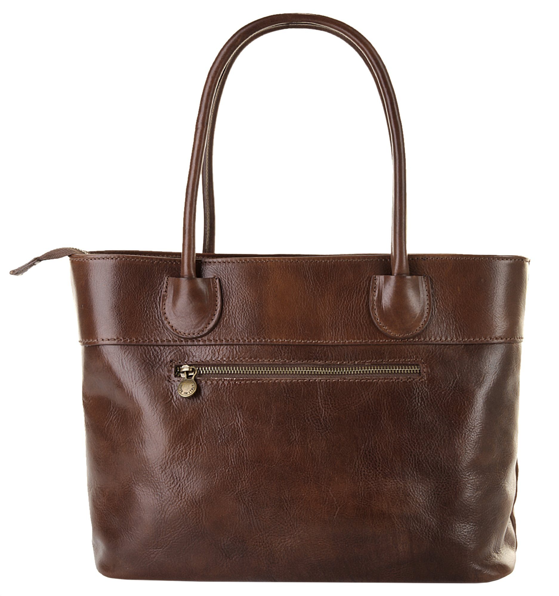Piké Shopper echt leer, made in italy