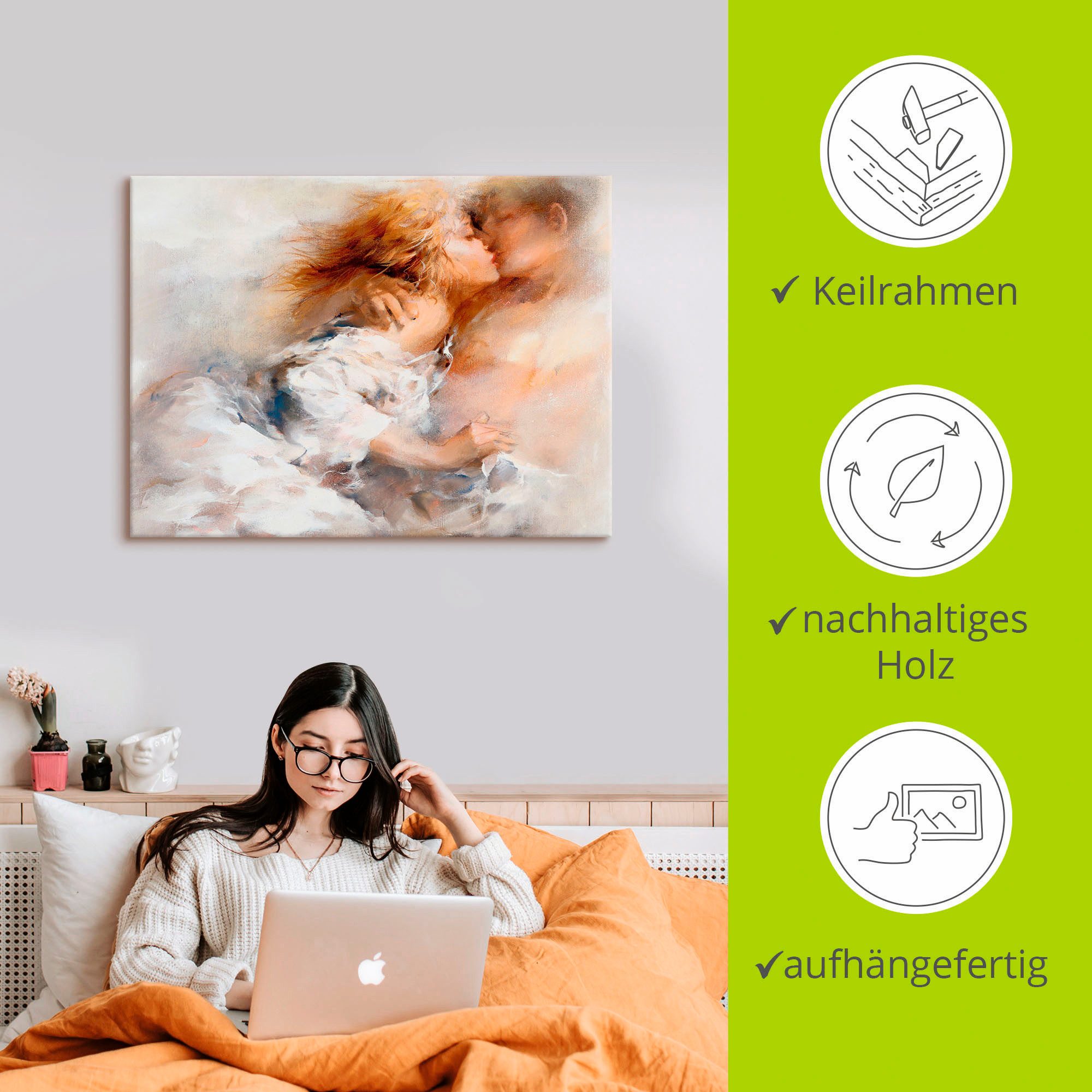 Artland Artprint Hartstochtelijk als artprint op linnen, poster in verschillende formaten maten