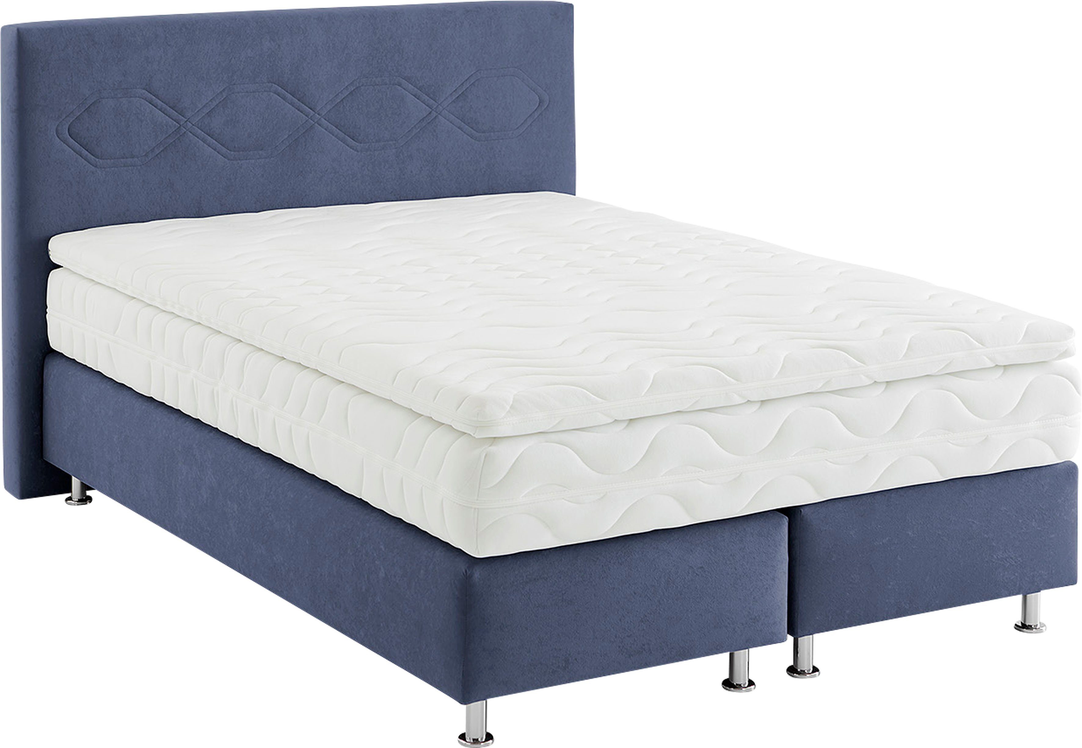 Westfalia Polsterbetten Boxspring naar keuze met topmatras boxsprings blauw