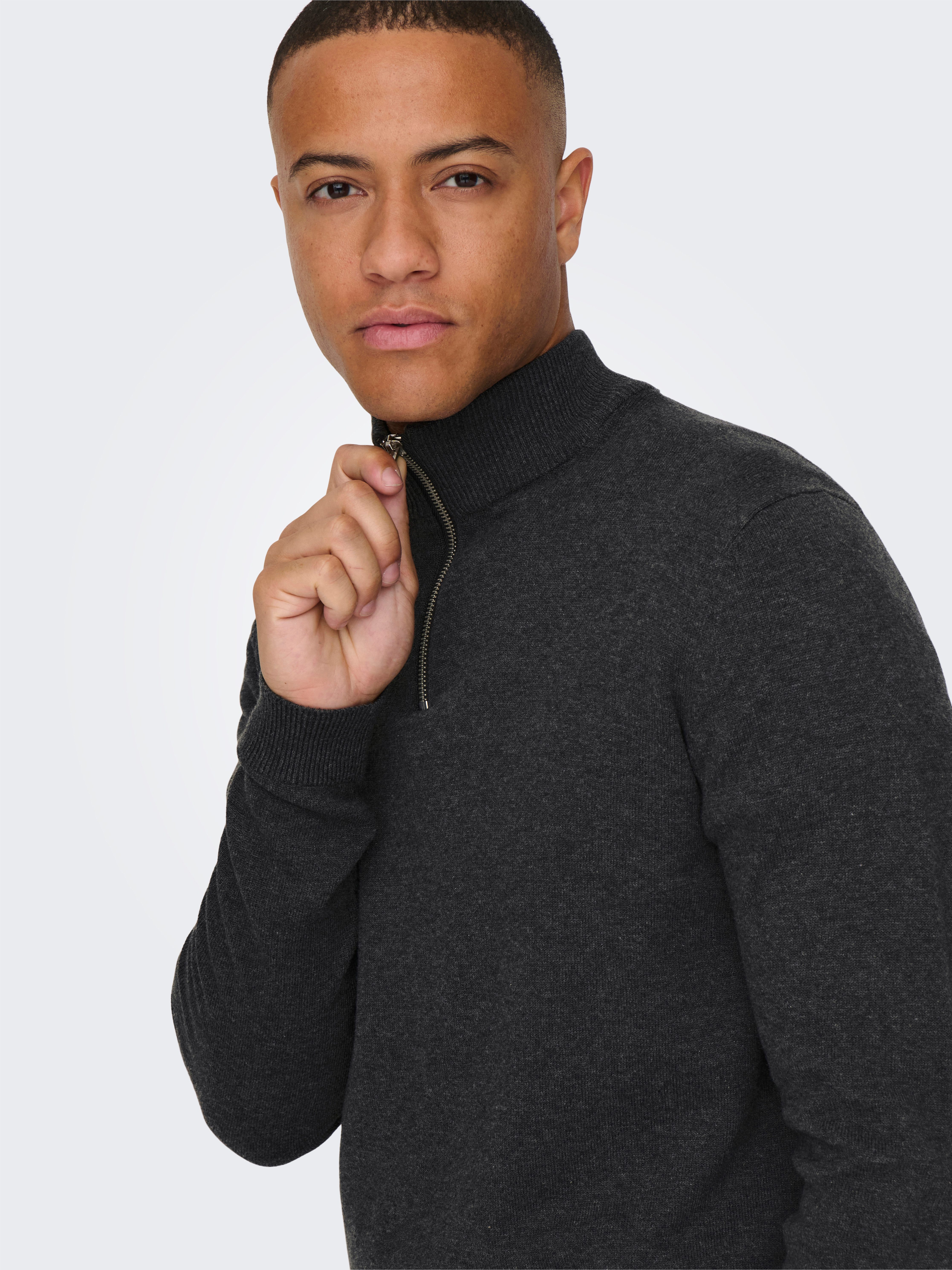 ONLY & SONS Gebreide trui ONSALEX REG 12 HALF ZIP KNIT