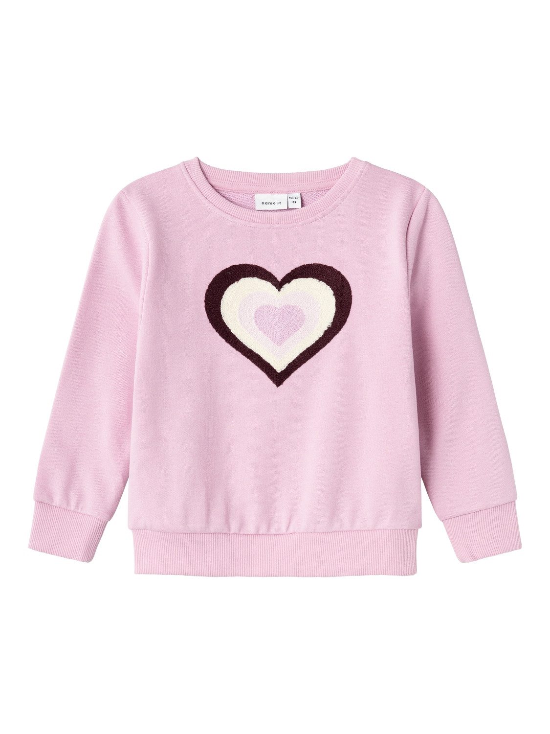 Name it MINI sweater NMFKATLA met printopdruk en borduursels roze Printopdruk 122 128