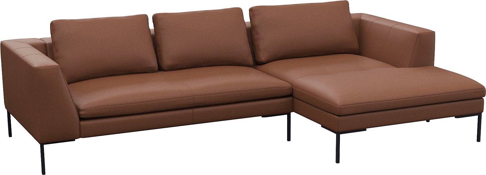 FLEXLUX Hoekbank Loano, geweldige zitcomfort, L-vorm moderne zitbank, vrijstaand, losse kussens, koudschuim in de zitting