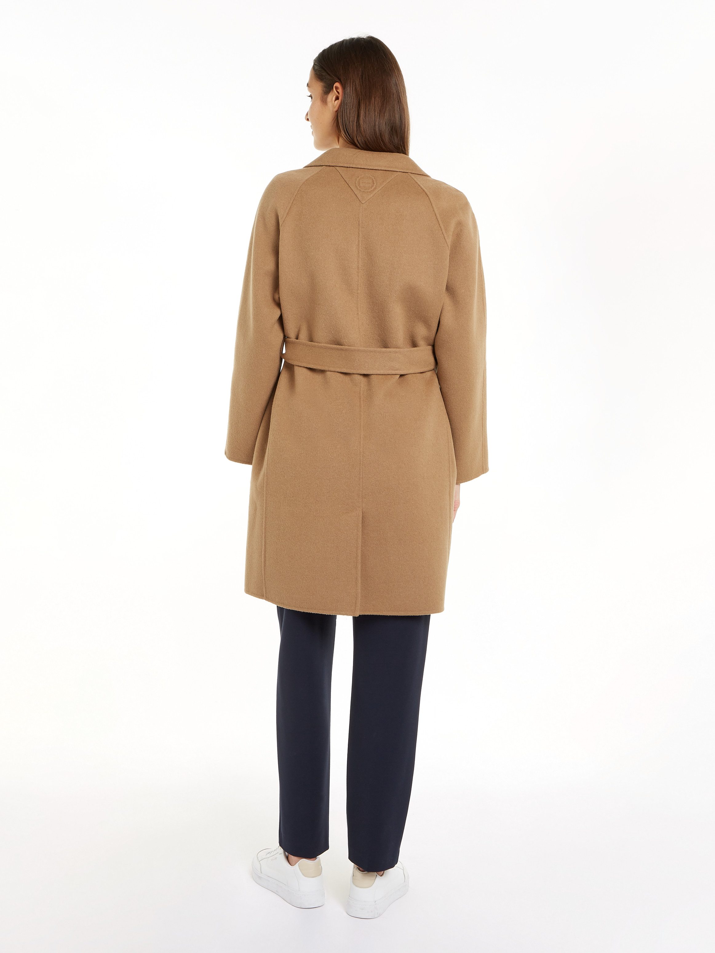 Tommy Hilfiger Korte jas REG DF WOOL BELTED COAT