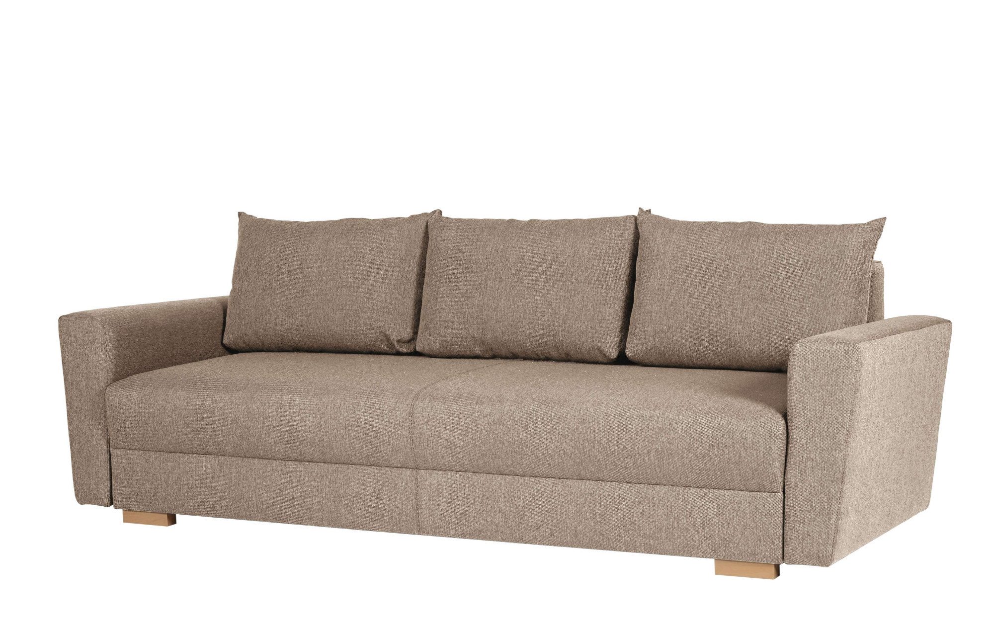 INOSIGN 3-zitsbank MAGHERA slaapbank met bedlade, van hoogwaardige afwerking met golfvering, corduroy en structuur bekleding, b/h/d 230/92,5/79 cm