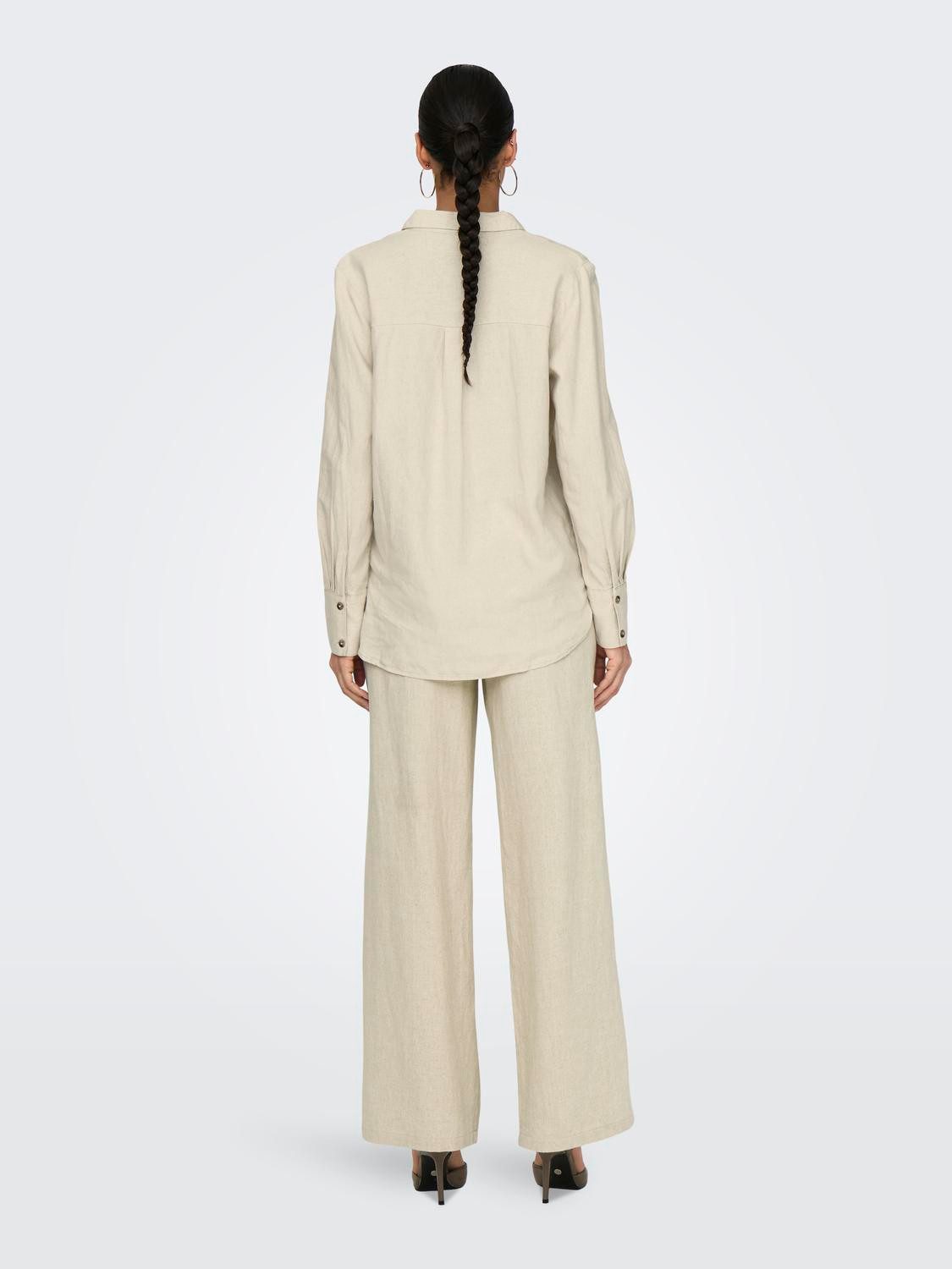 JDY Overhemdblouse JDYSAY L/S LINEN LOOSE SHIRT WVN NOOS