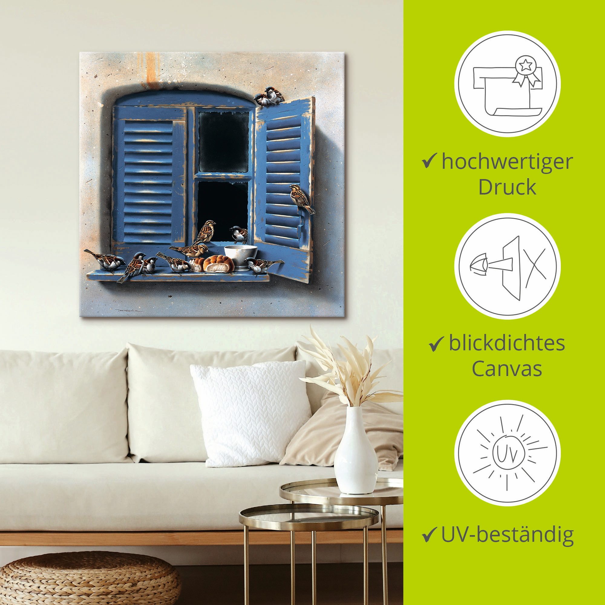 Artland Artprint Vogelbezoek II als artprint op linnen, poster in verschillende formaten maten