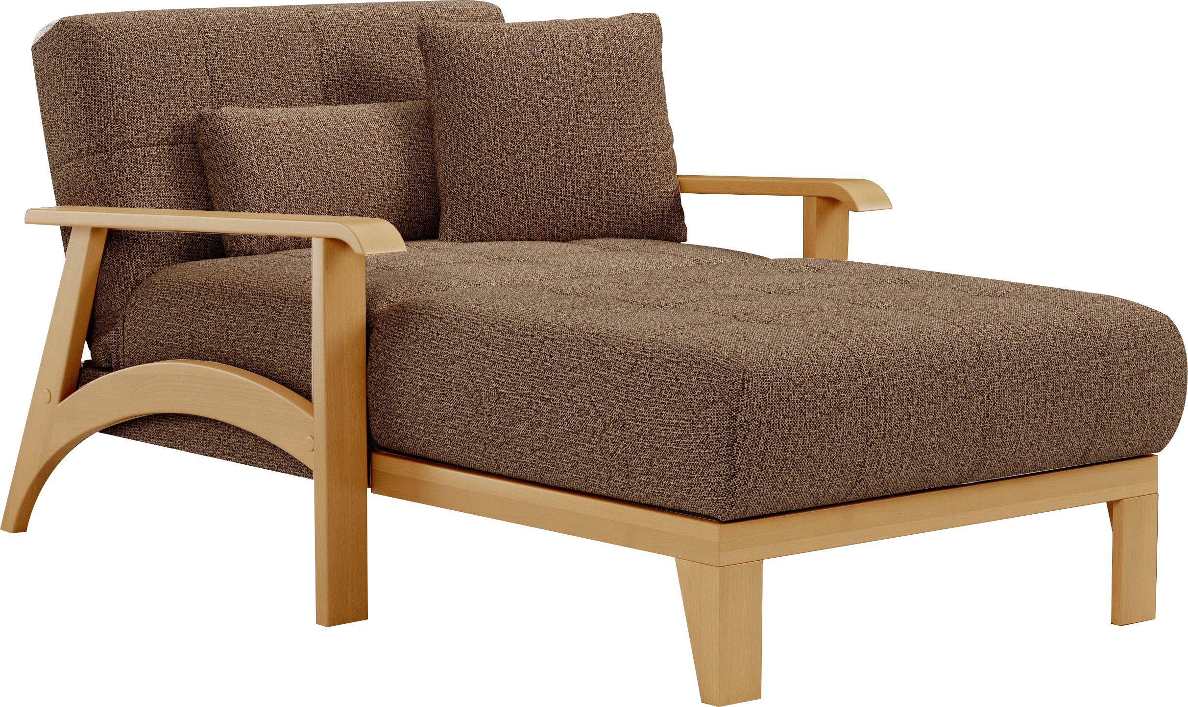 sit&more Récamier Billund Armleuningen van eikenkleurig beukenhout, verschillende bekledingen en kleuren