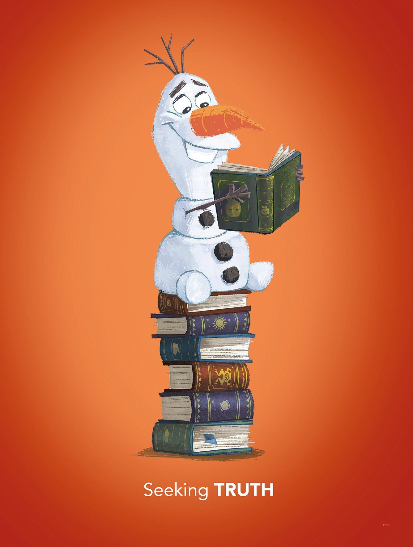 Komar wanddecoratie Frozen Olaf Reading, zonder lijst