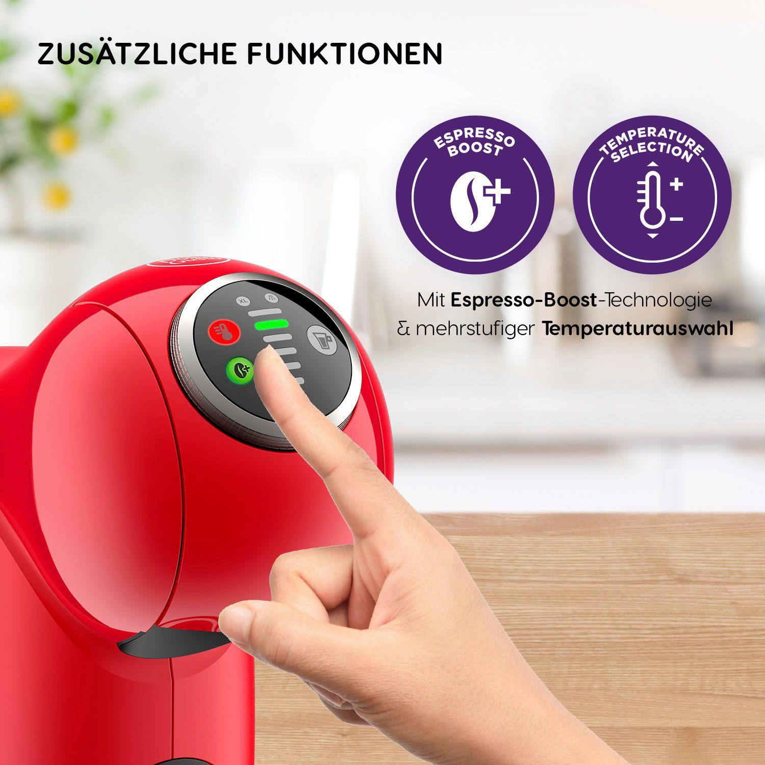 Nescafé Dolce Gusto Koffiecapsulemachine KP3405 Genio S Plus, Temperatuurkeuze, automatische uitschakeling, 0,8 liter waterreservoir