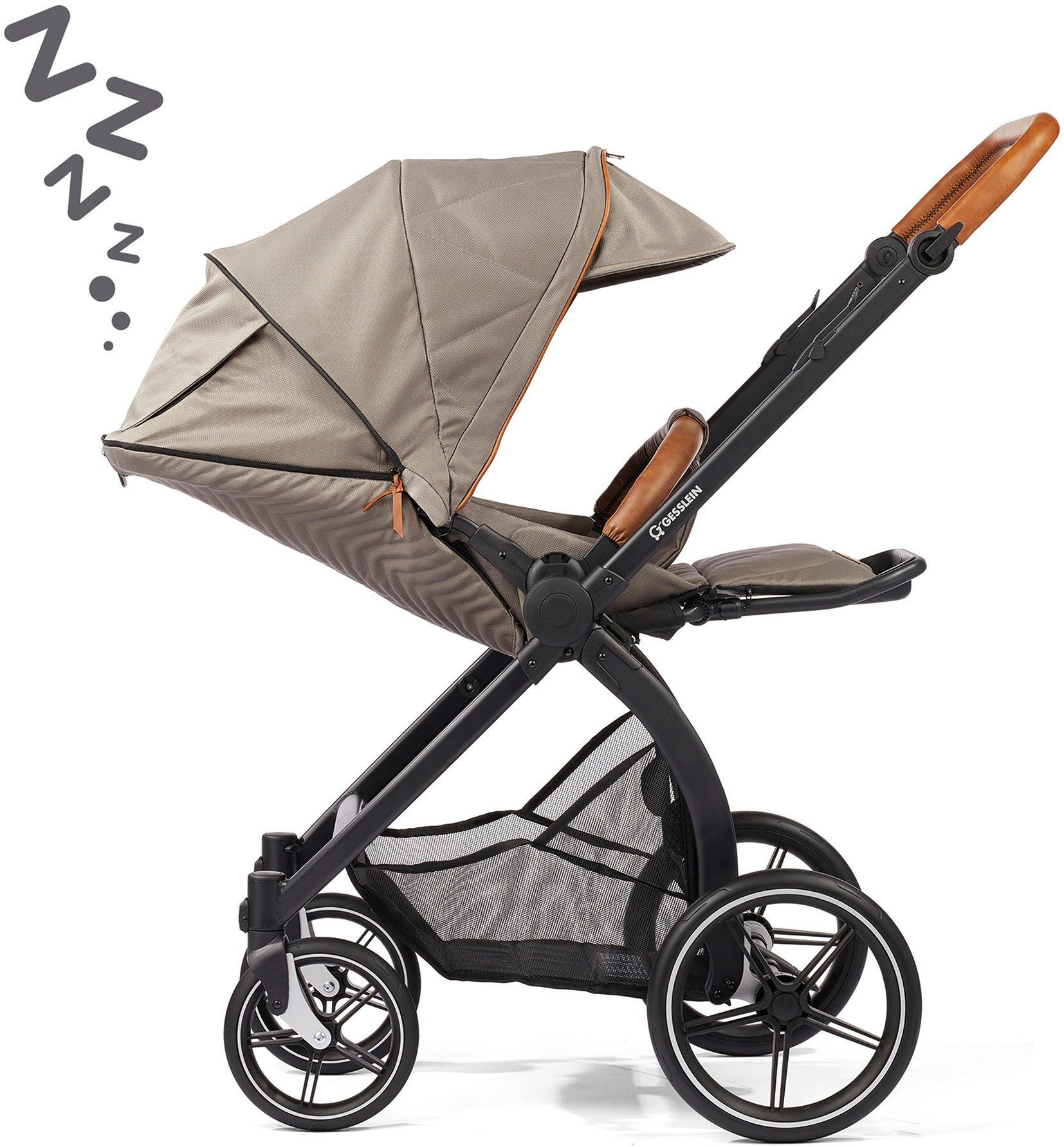 Gesslein Combi-kinderwagen FX4 Soft+ met opzetstukStyle, zwart/cognac