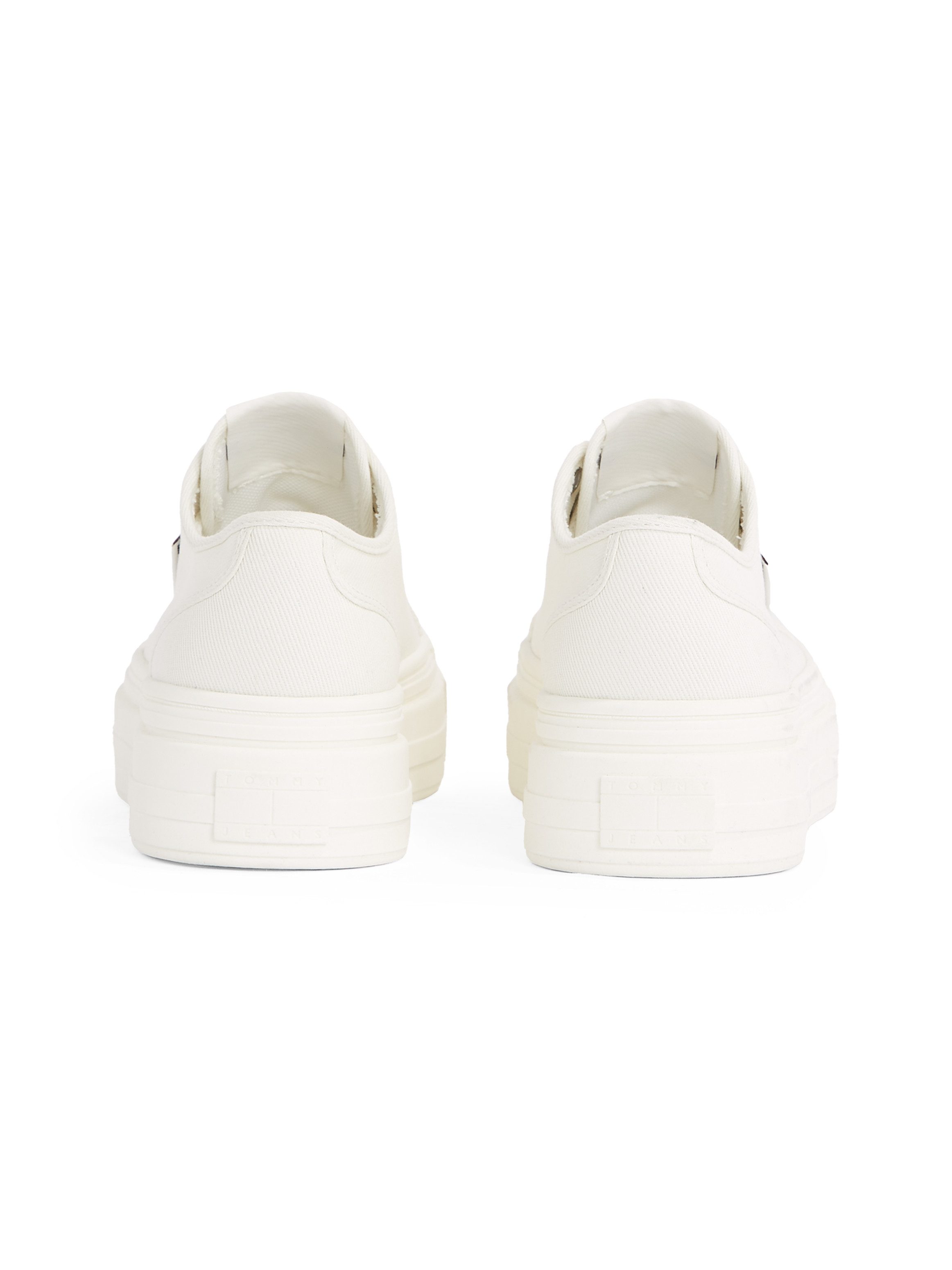 TOMMY JEANS Plateausneakers TJW FOXING FLATFORM LC , vrijetijdsschoen, halfschoen, veterschoen in jeans-look