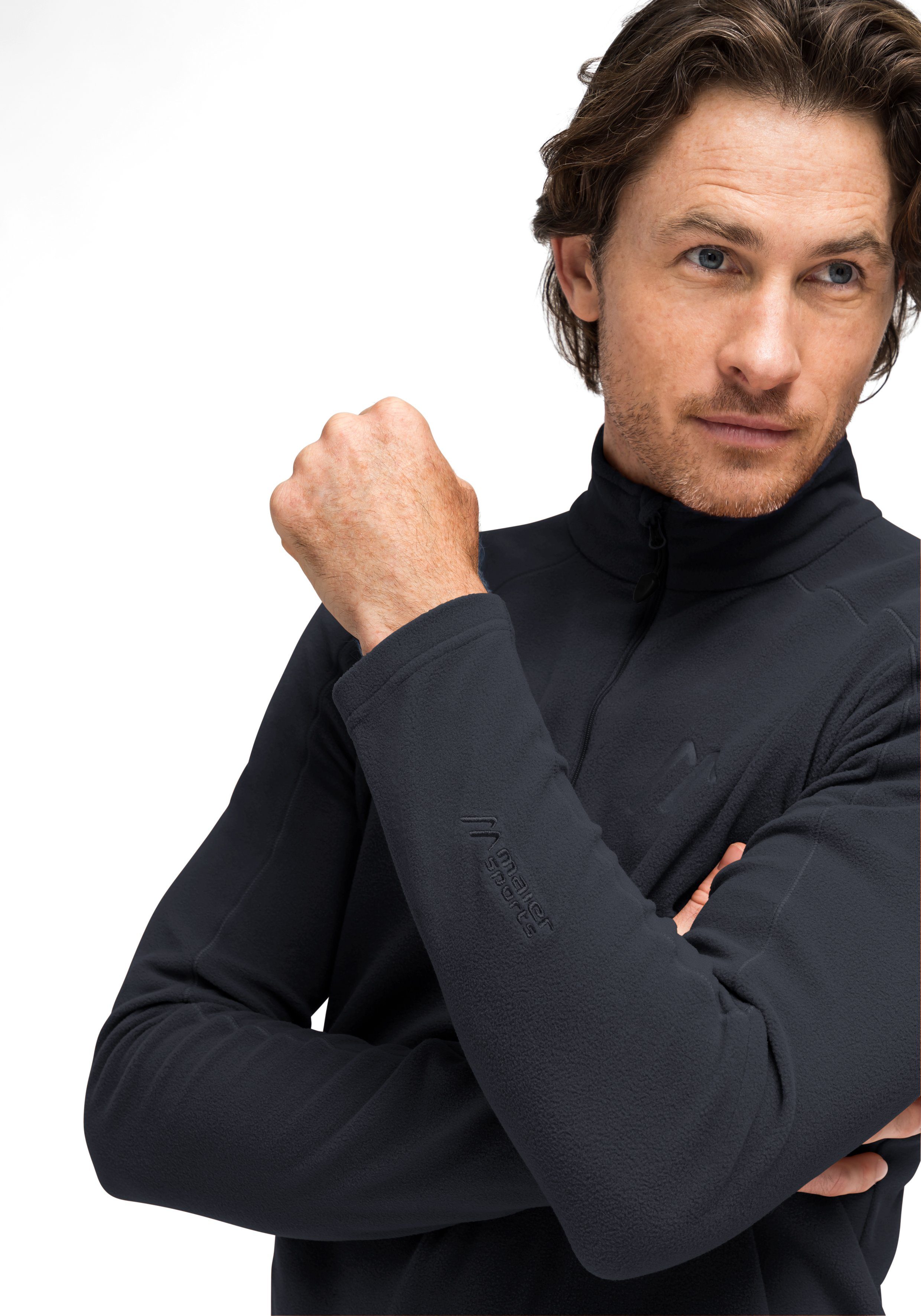 Maier Sports Fleecetrui Dennis Heren fleece, functionele midlayer, half-zip, regular fit