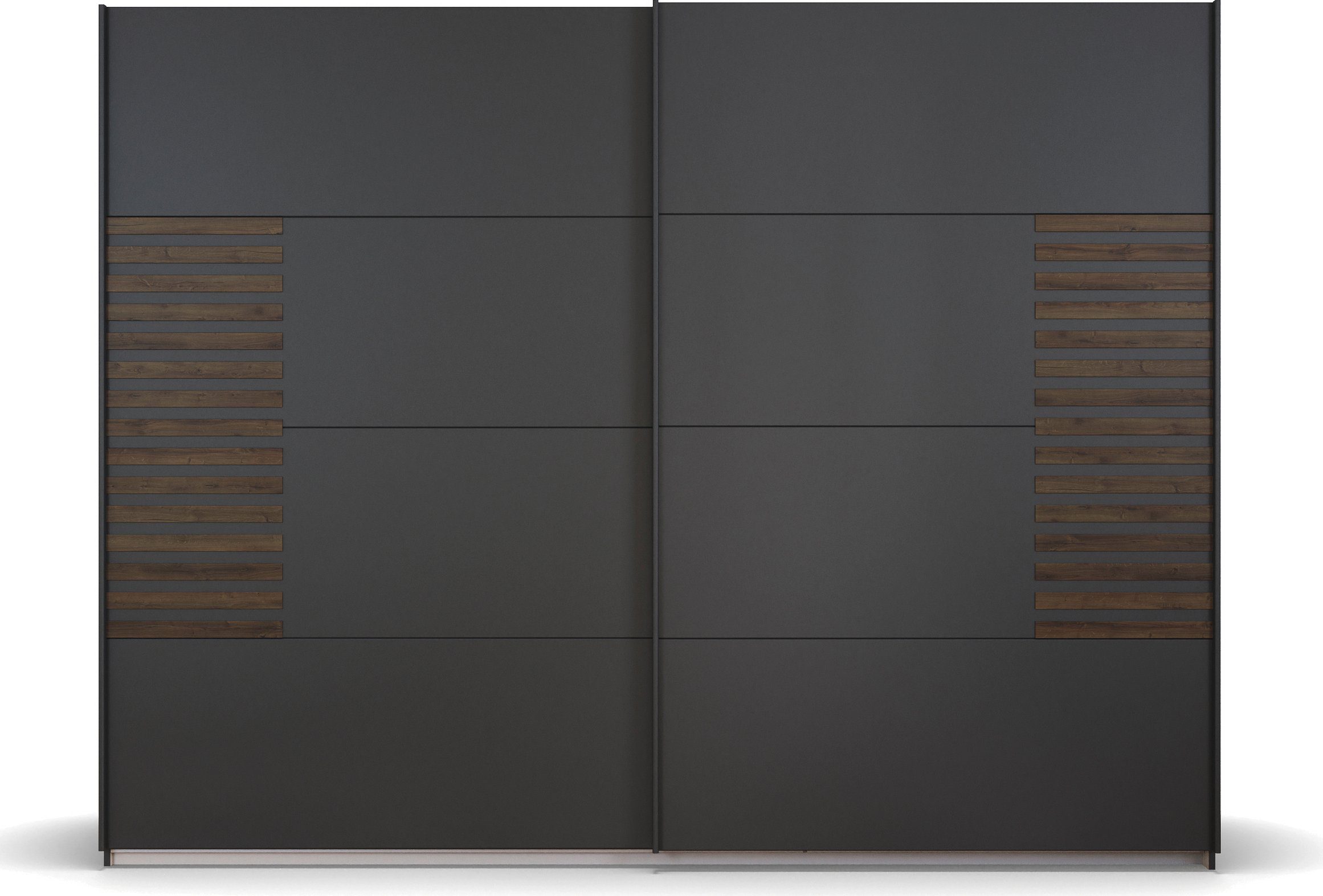 rauch Zweefdeurkast Kledingkast Kast Garderobe Slaapkamerkast BAREA Front met oplage in moderne lamellen-look MADE IN GERMANY