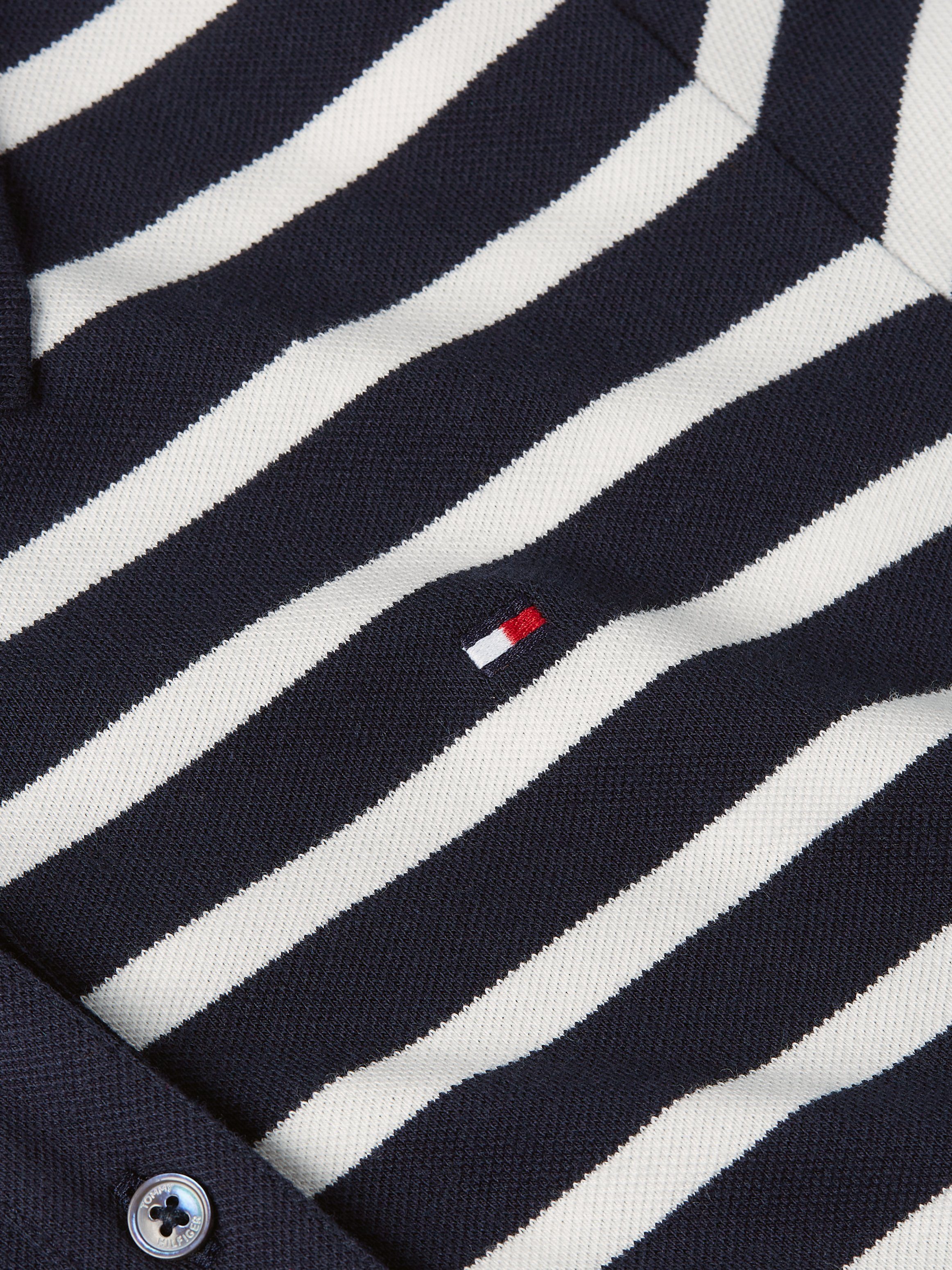 Tommy Hilfiger Poloshirt 1985 SLIM PIQUE STRIPE POLO SS met discreet geborduurd logo