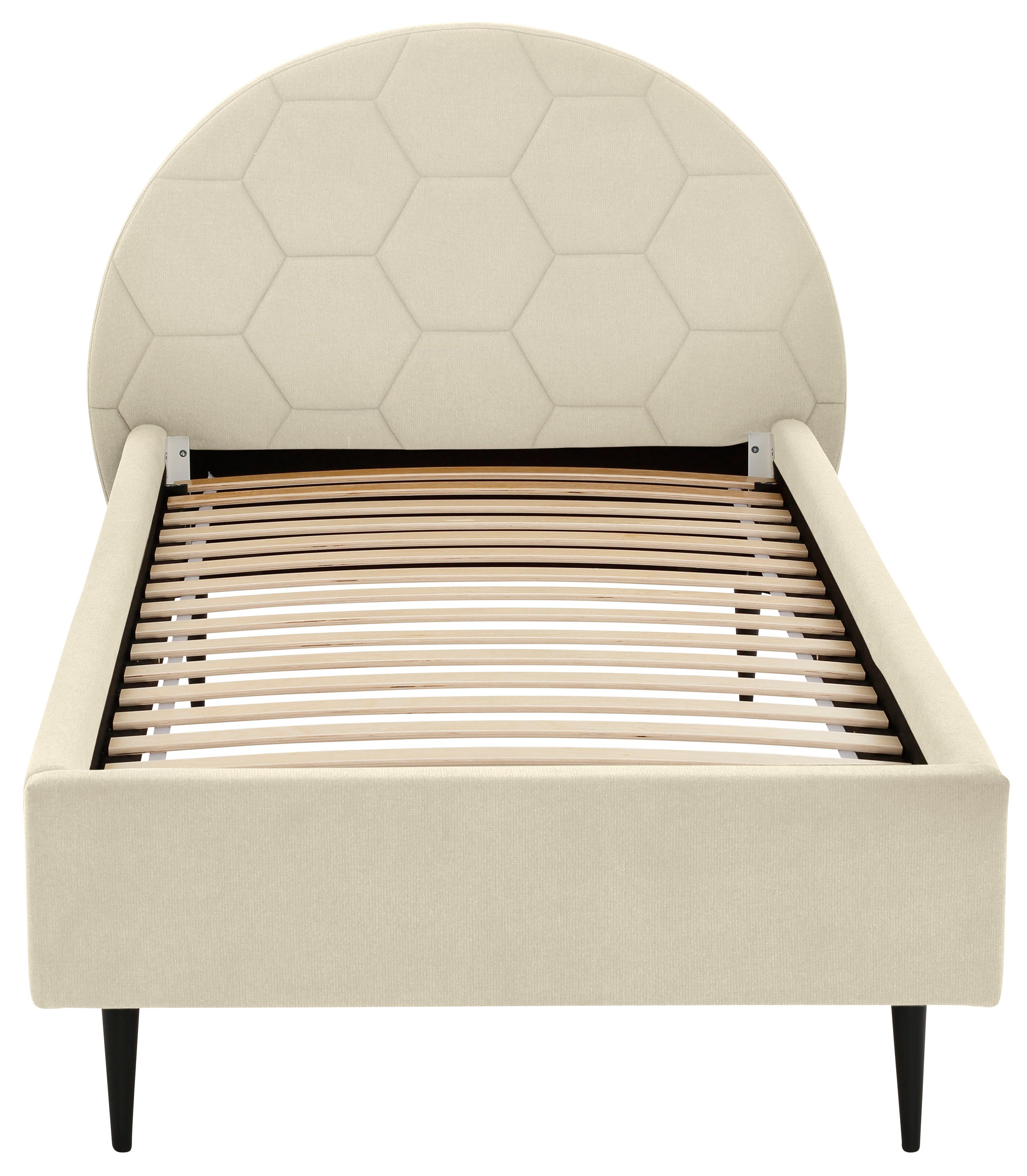 Lüttenhütt Gestoffeerd bed Gebko prettig bekleed hoofdbord met decoratief honingraatmotief