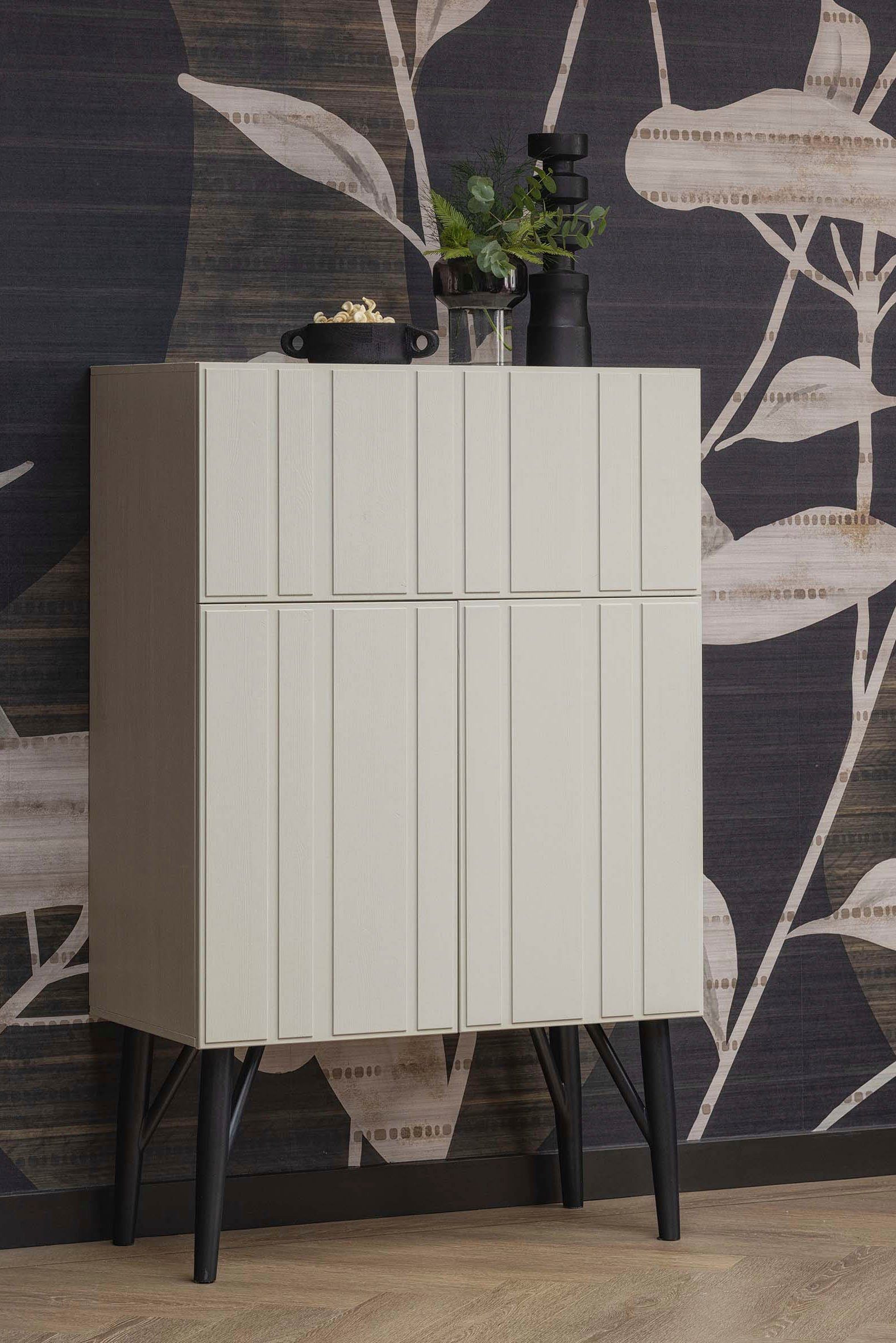 WOOOD Barmeubel MILLER met veel ruimte voor flessen en glazen, h 146 cm x b 90 cm