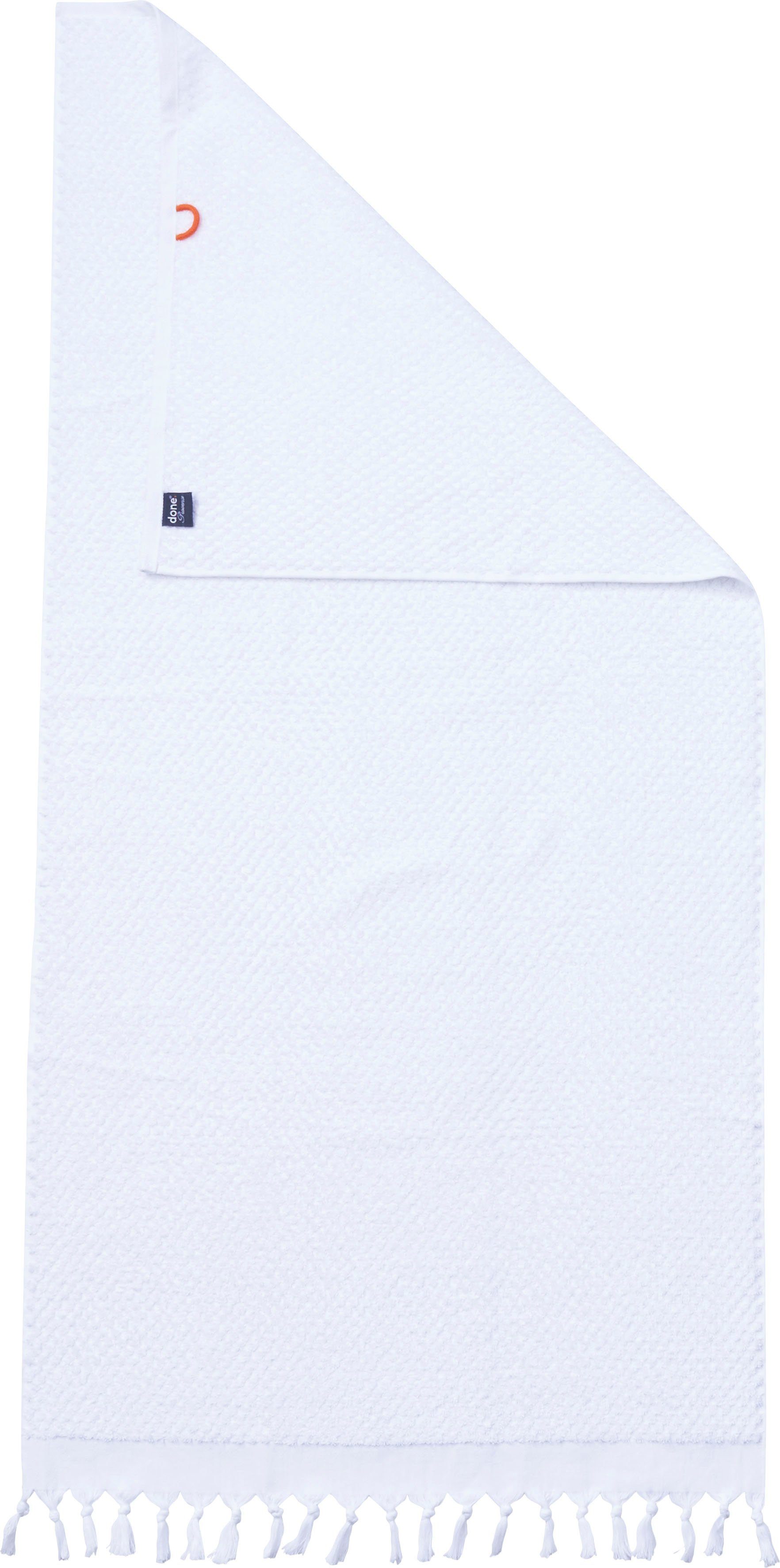 done.® Douchelaken Provence HONEYCOMB Unikleurig, in honingraten-look, met franje (1 stuk)