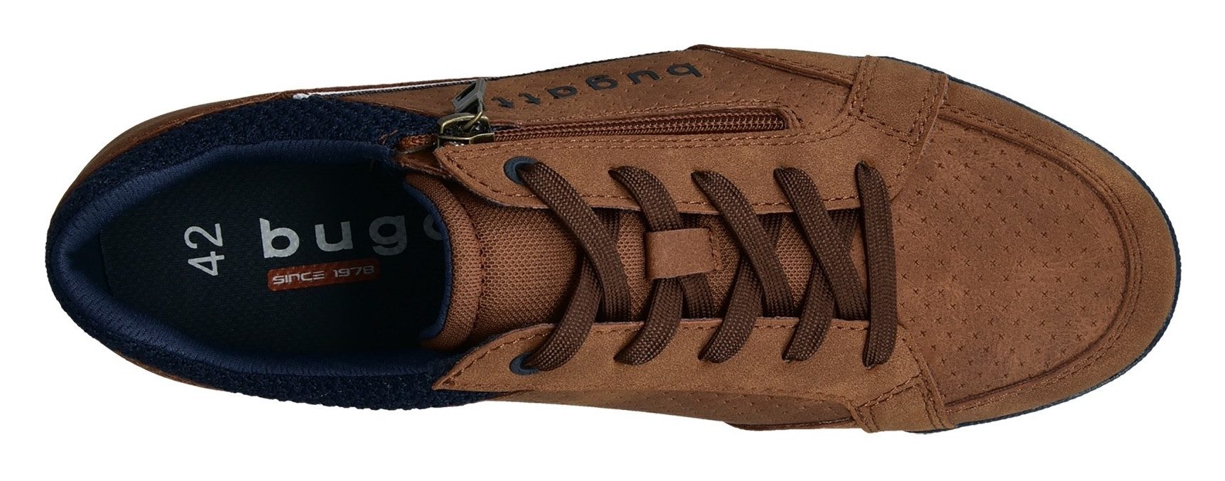 Bugatti Sneakers , veterschoen, lage schoen, vrijetijdsschoen met contrastafwerkingen