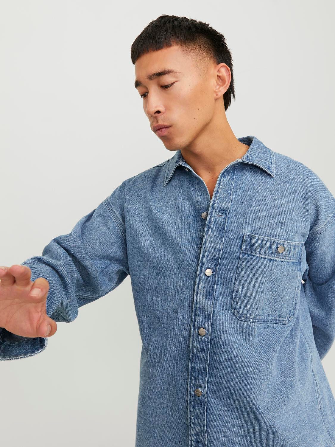 Jack & Jones Overhemd met lange mouwen JORSANTORINI DENIM OVERSHIRT LS SN