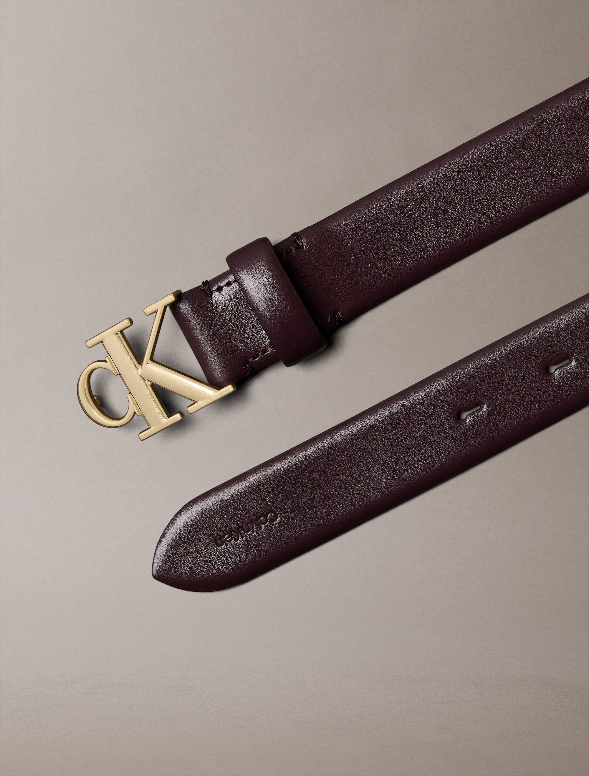 Calvin Klein Leren riem CK BUCKLE 30MM FIXED BELT
