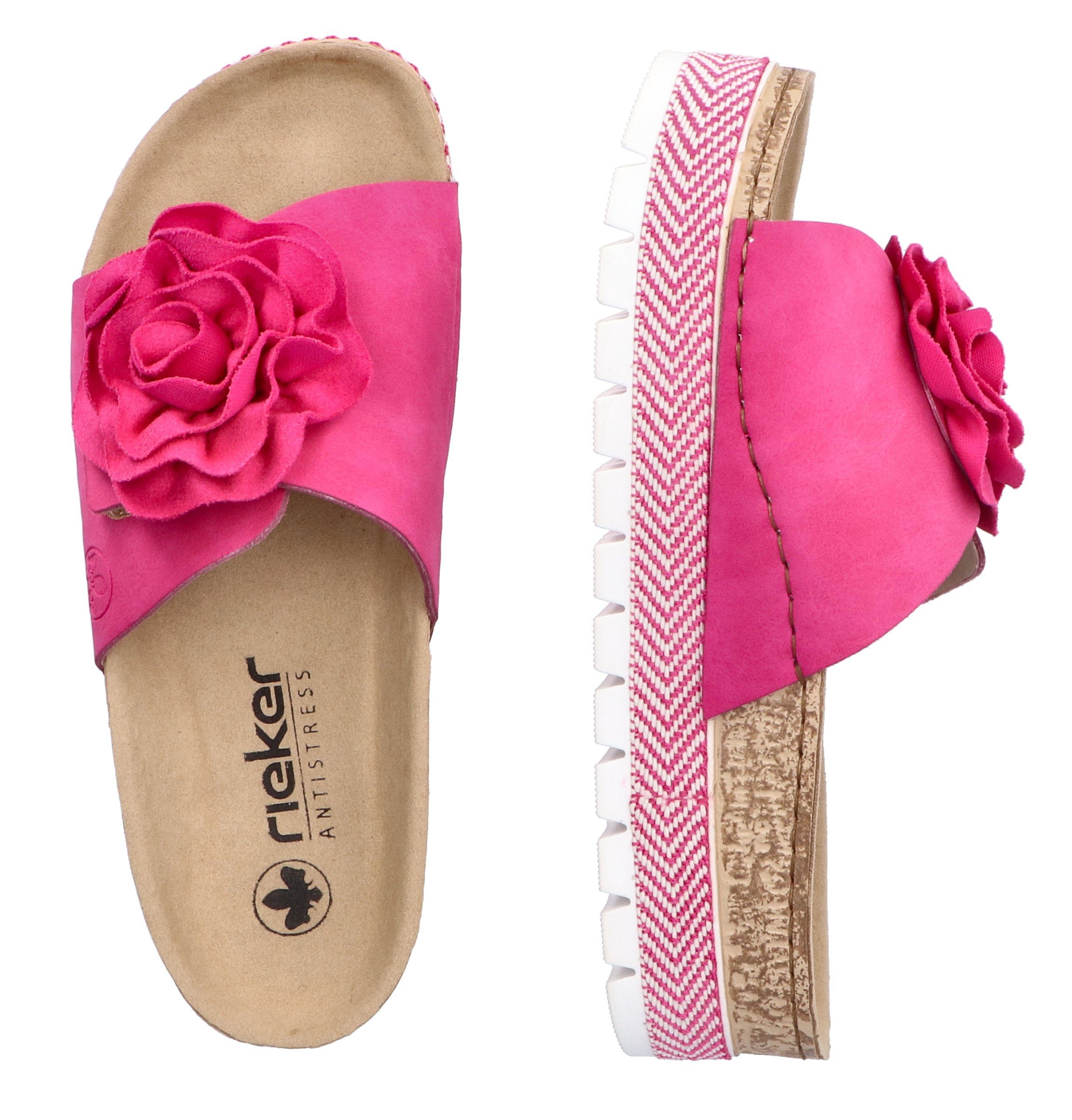 Rieker Slippers , zomerschoen, slippers met modieus plateau