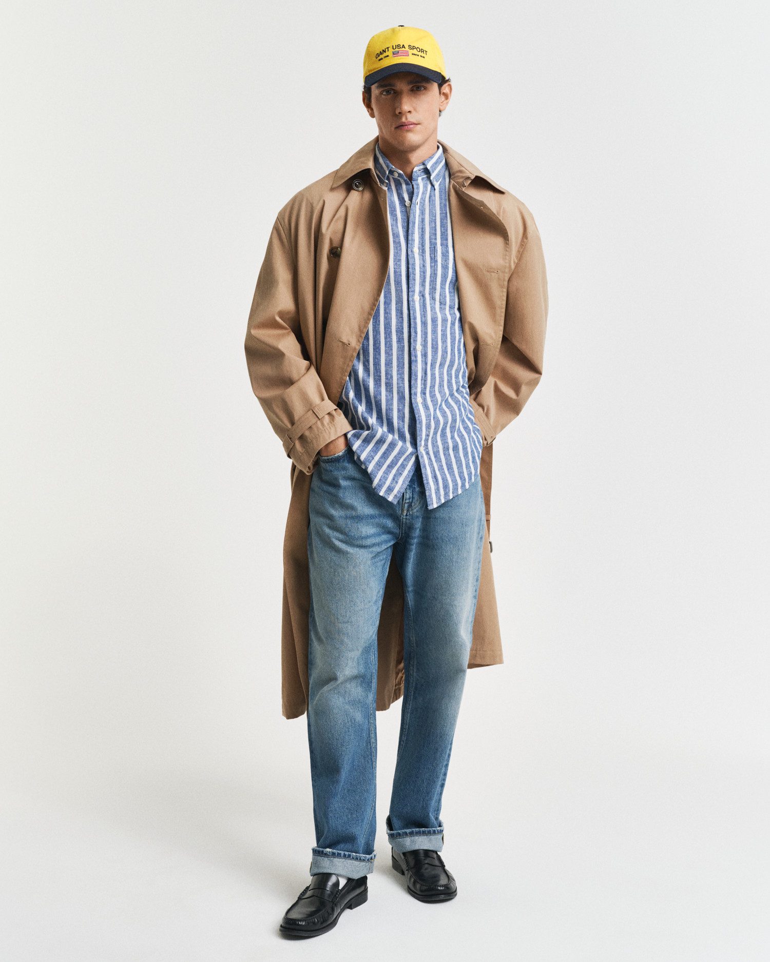 Gant Overhemd met lange mouwen REG COTTON/LINEN STRIPED SHIRT