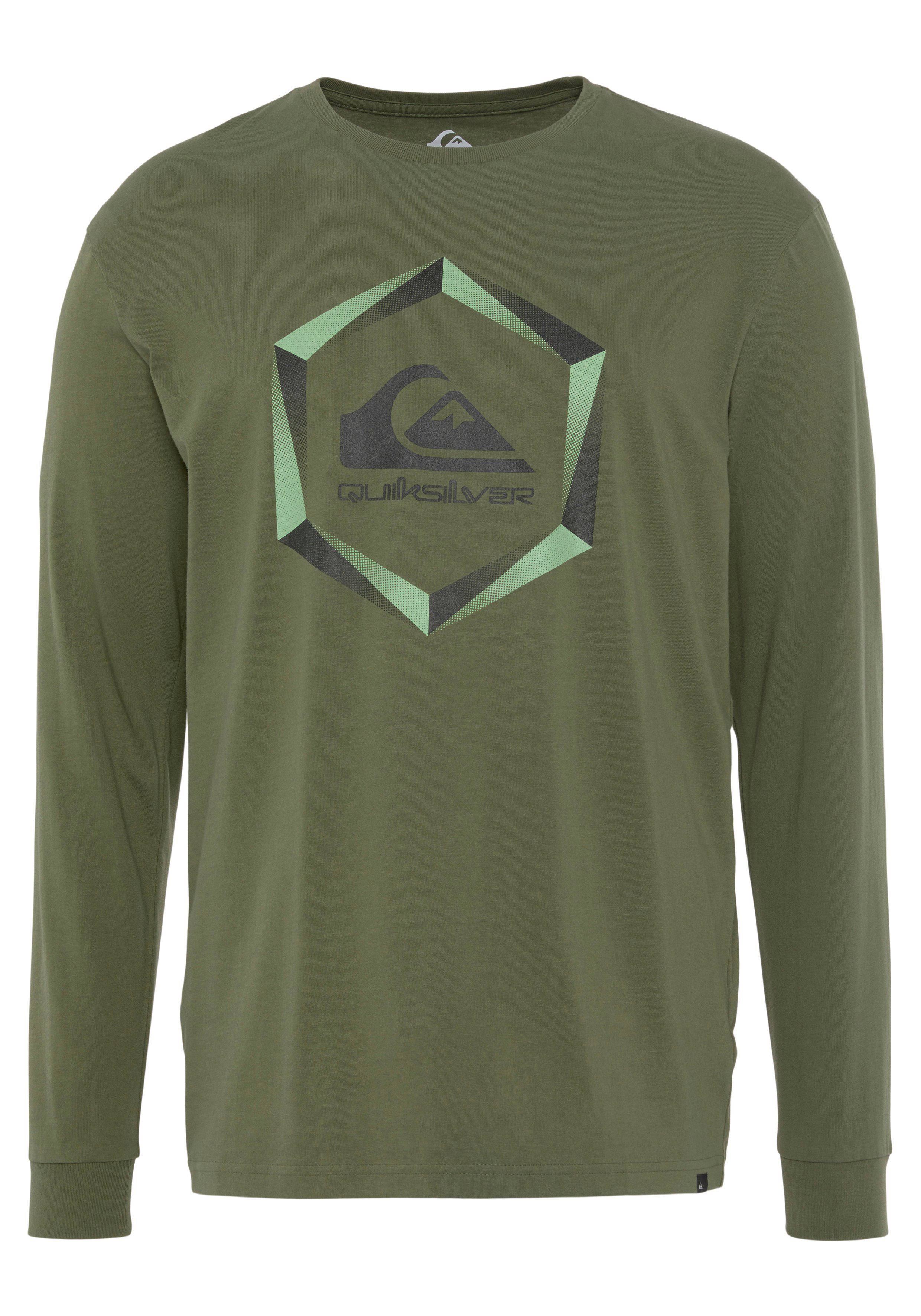Quiksilver Shirt met lange mouwen Heren dubbelpak met logoprint (set, 2-delig)