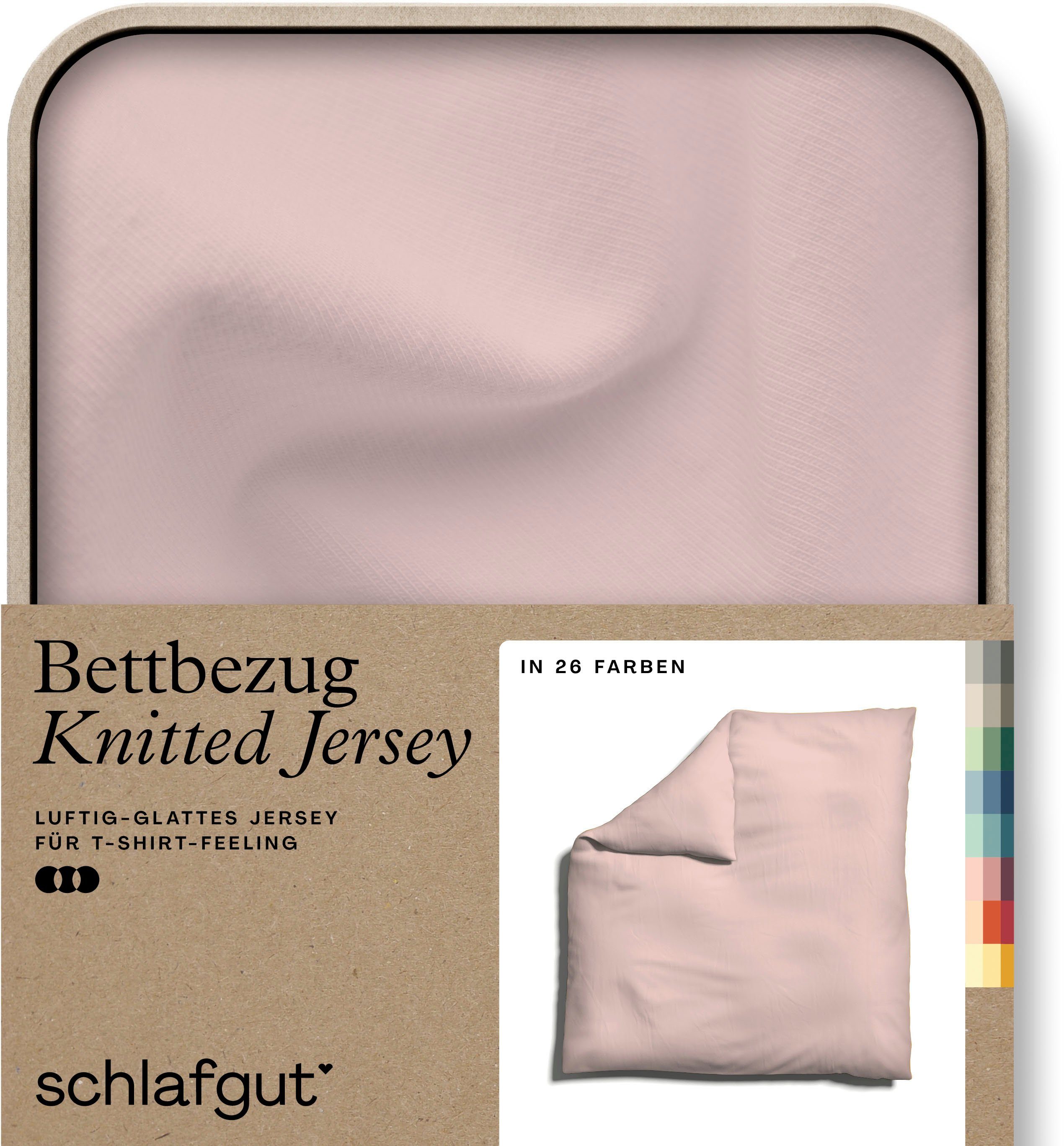 Schlafgut Dekbedovertrek Gebreide jersey uni, van biologisch katoen met elastaan, rits kreukvrij, mix & match beddengoed: bijpassende kussenhoes