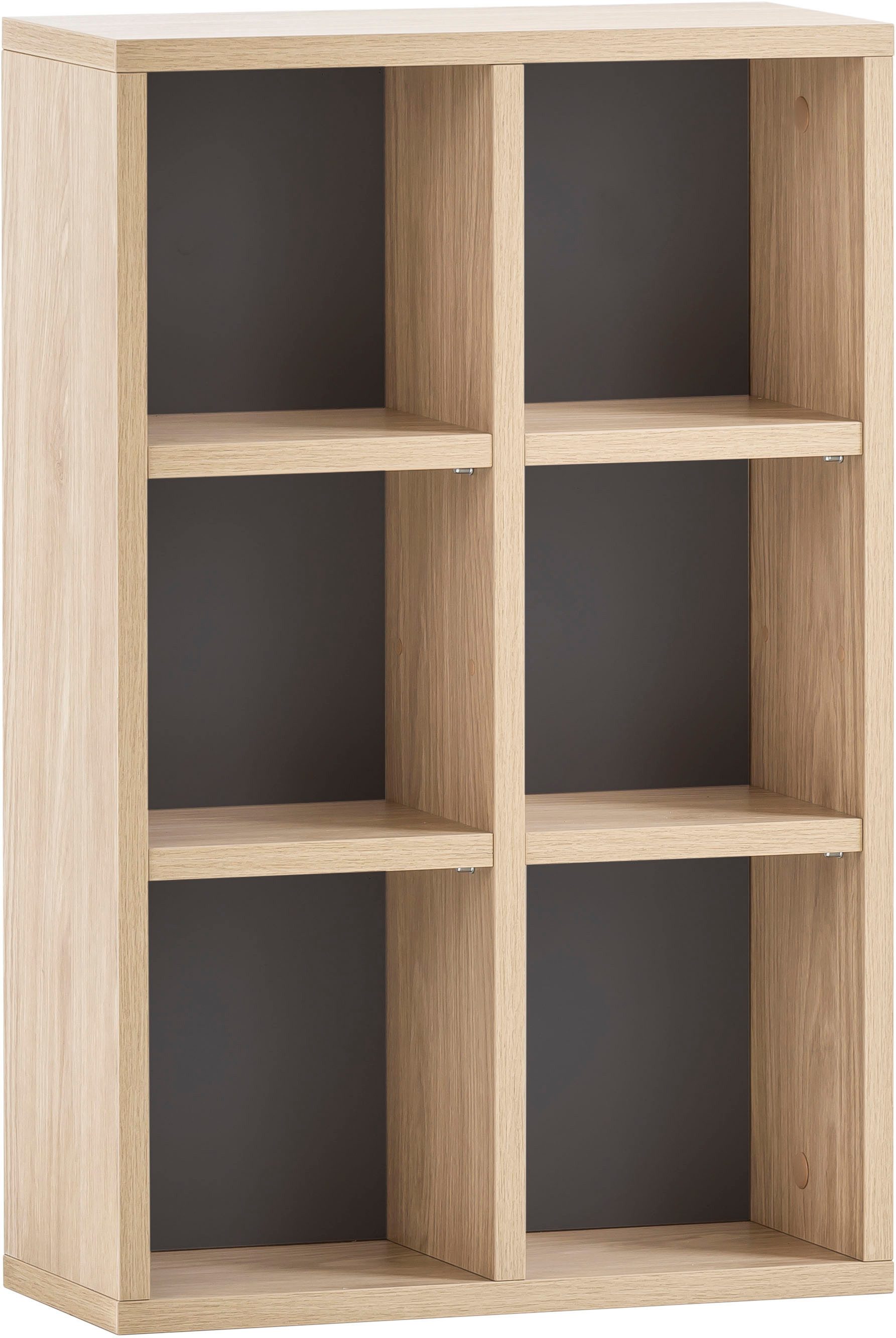 Schildmeyer Wandplank Mali, breedte 40 cm 6 open planken, houtdecor met voelbare structuur