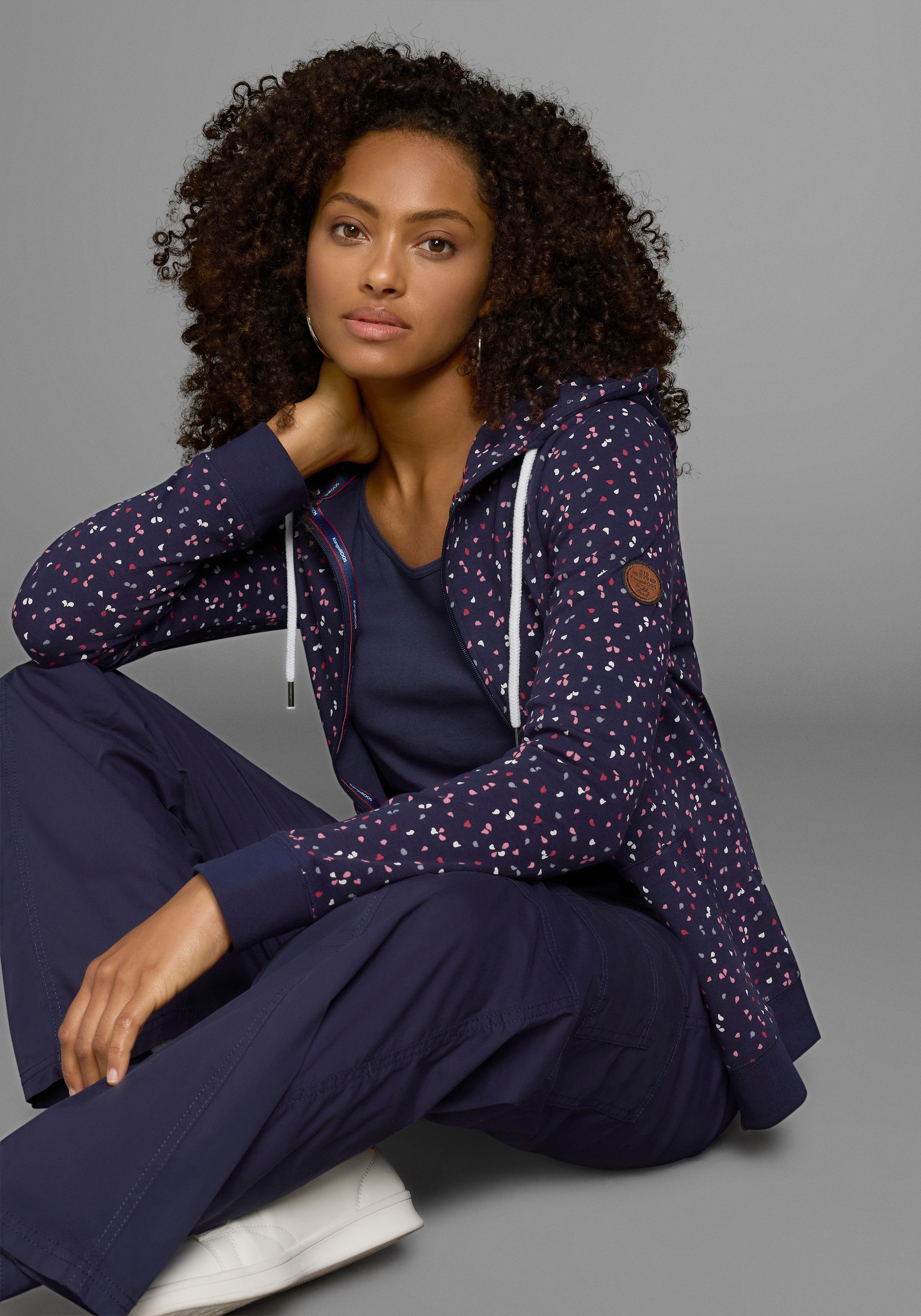 KangaROOS Capuchonsweatvest met sportieve minimal-print