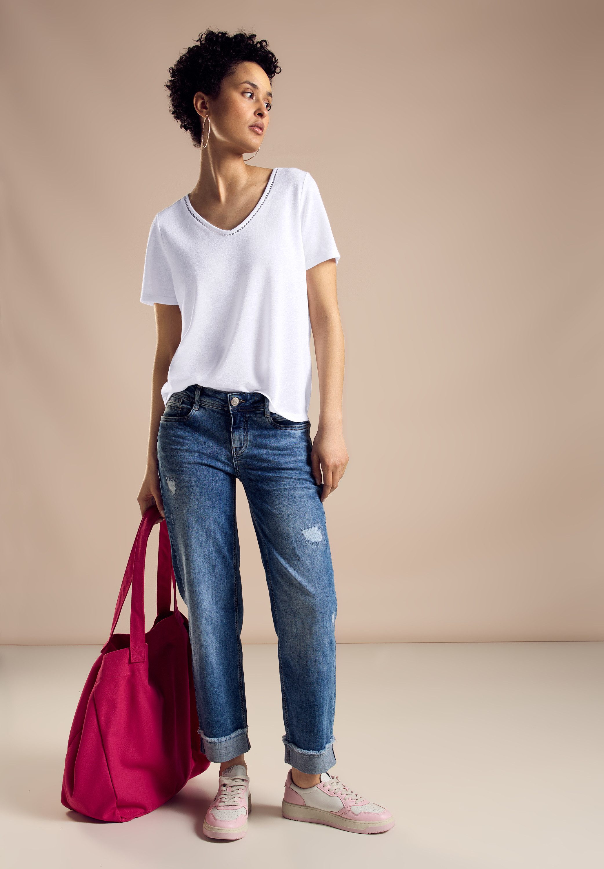 STREET ONE T-shirt met viscose