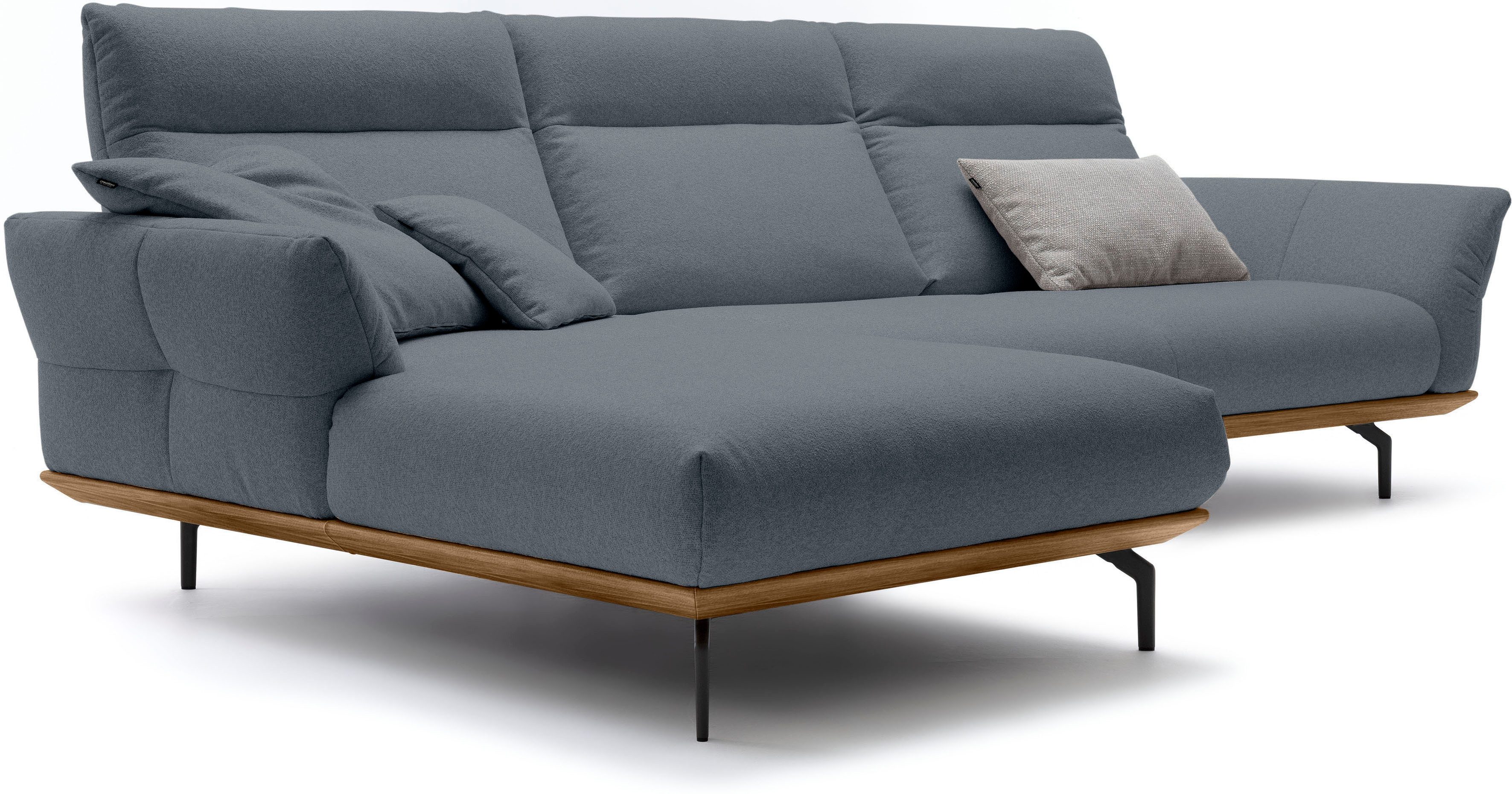 Creation BY ROLF BENZ Hoekbank Hs.460 Sokkel in walnotenhout, onderstel in umbra grijs, breedte 318 cm
