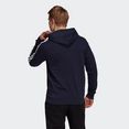 adidas performance sweatshirt essentials fleece 3 strepen hoody blauw