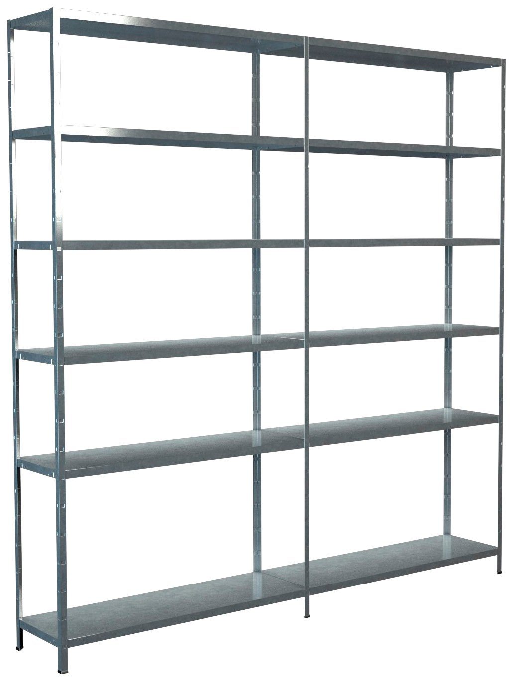 SCHULTE Regalwelt Stellingkast Montagesysteem basis- en aanbouwrek Metaal verzinkt, 2300x2200x350 mm, 12 planken rekken zilver(kleur)