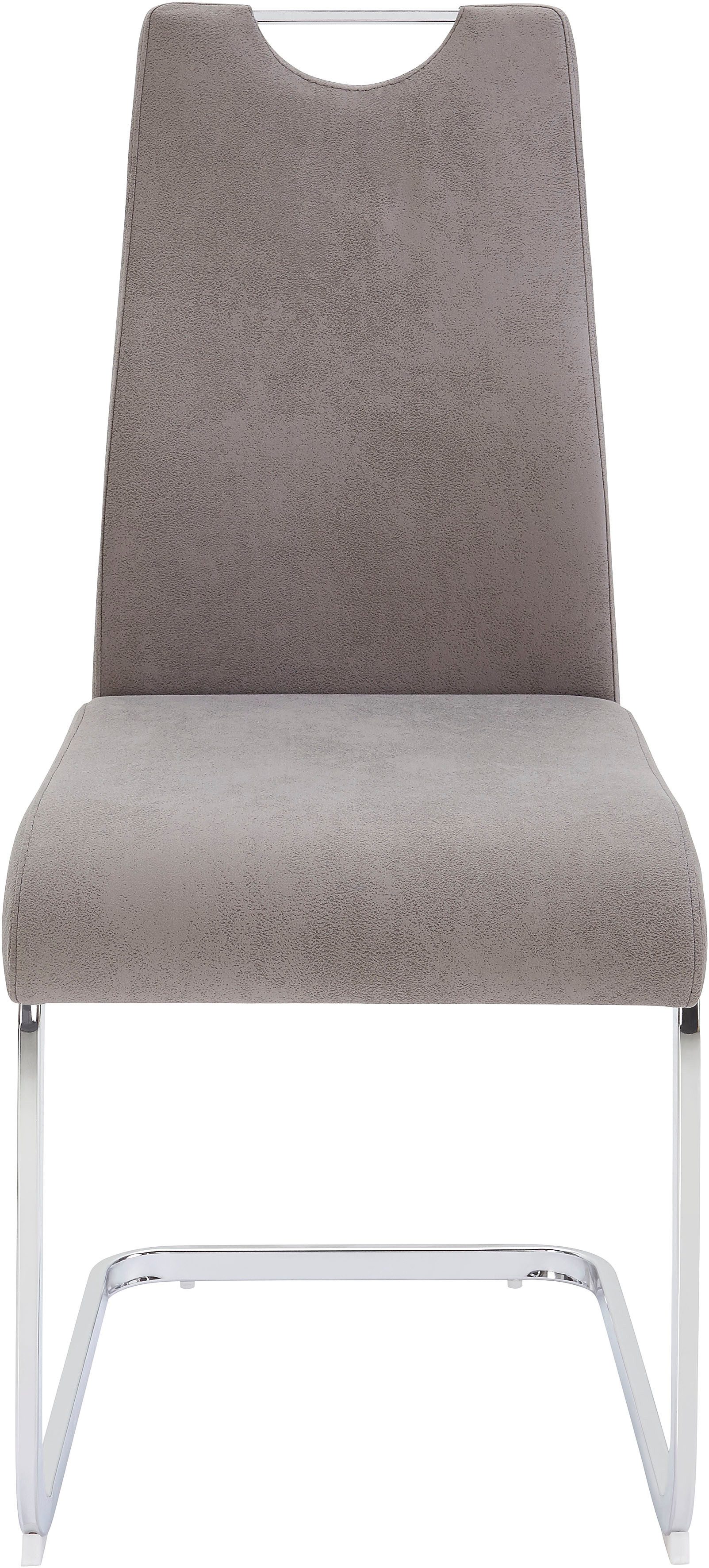 Home affaire Eetkamerstoel Milano (2 of 4 stuks), bekleding in microvezel of koord, sledestoel (set)