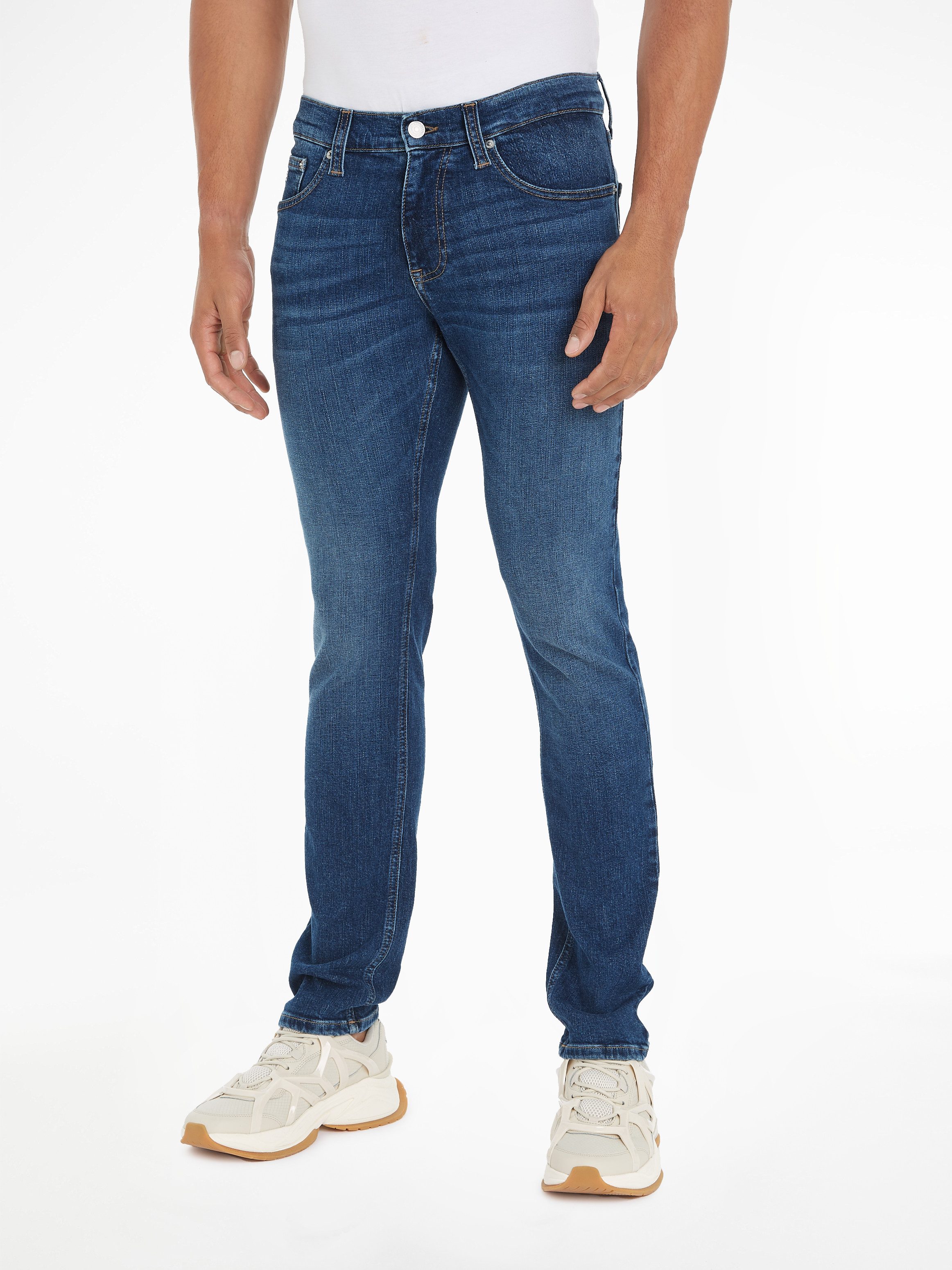 TOMMY JEANS Slim fit jeans SCANTON SLIM met gestempeld logo