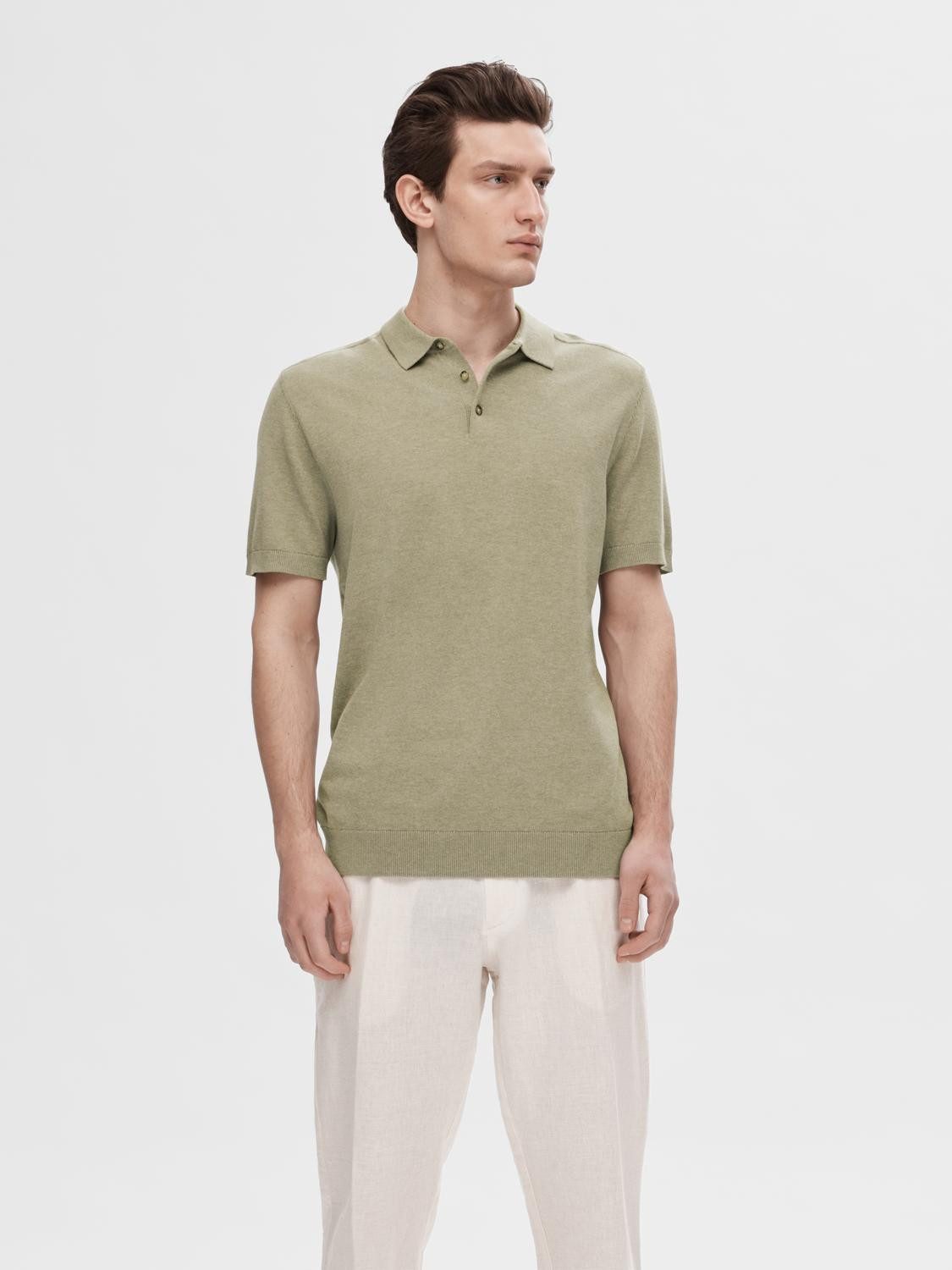 SELECTED HOMME Poloshirt SLHBERG SS KNIT POLO NOOS