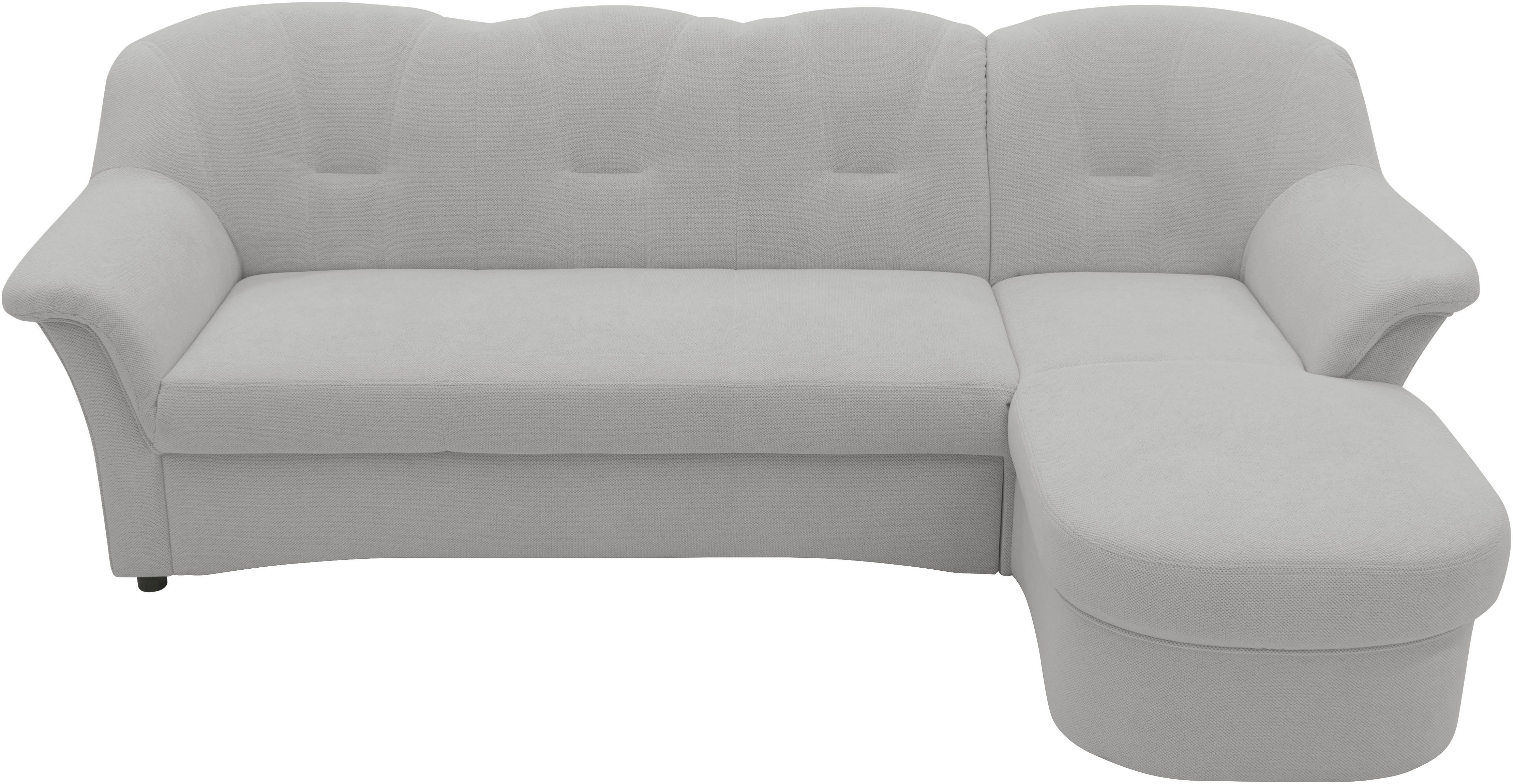 DOMO collection Hoekbank Flores slaapbank, B/D/H: 233/142/86 cm, L-vorm naar keuze met slaapfunctie, naar keuze met binnenvering, ook in leer