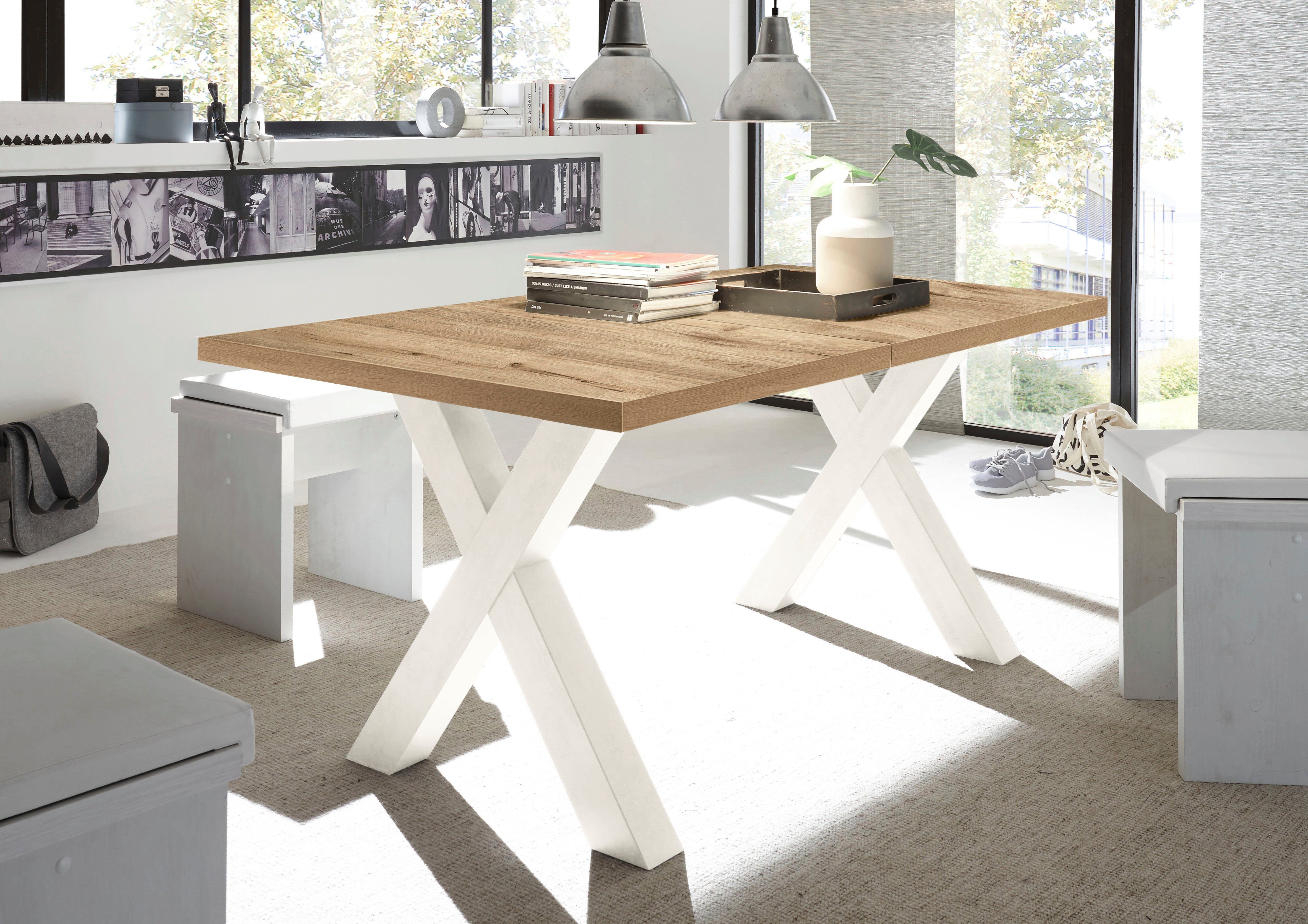 Mäusbacher Eettafel Mister met lade (160-210 cm), frame in x-model