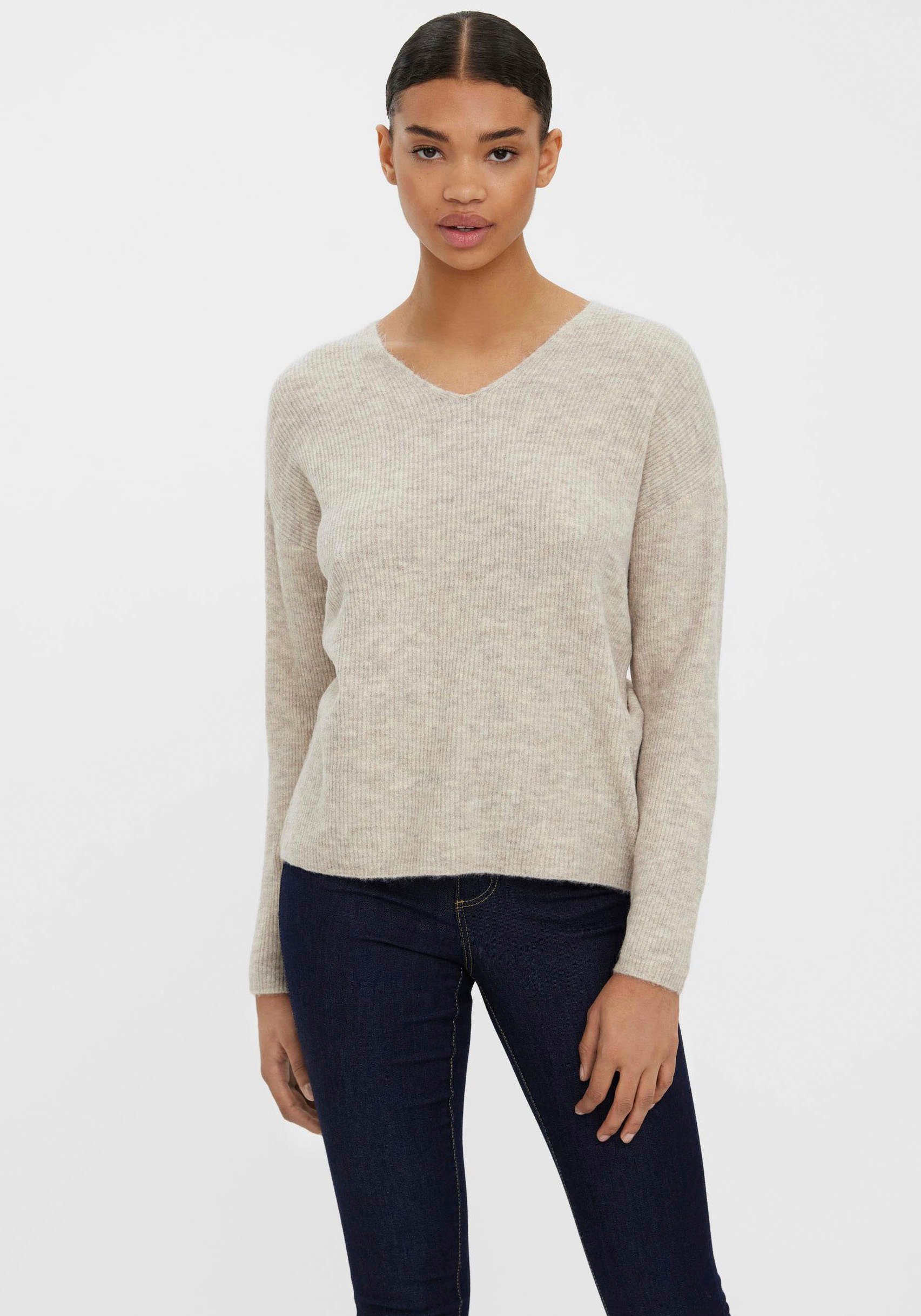 Vero Moda Trui met V-hals VMCREWLEFILE LS V-NECK BLOUSE NOOS