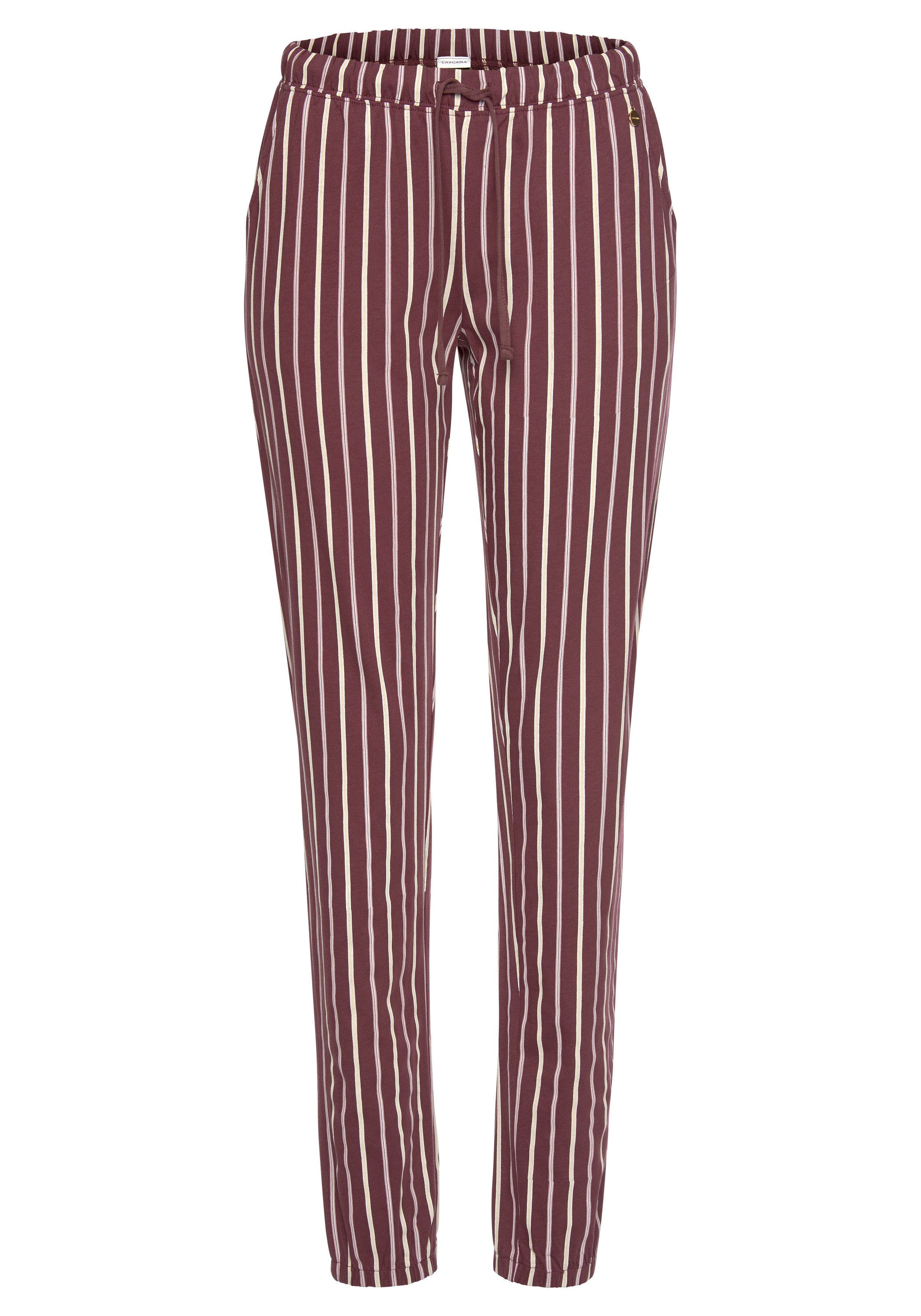 Lascana Pyjama met geribd shirt met lange mouwen (2-delig, 1 stuk)