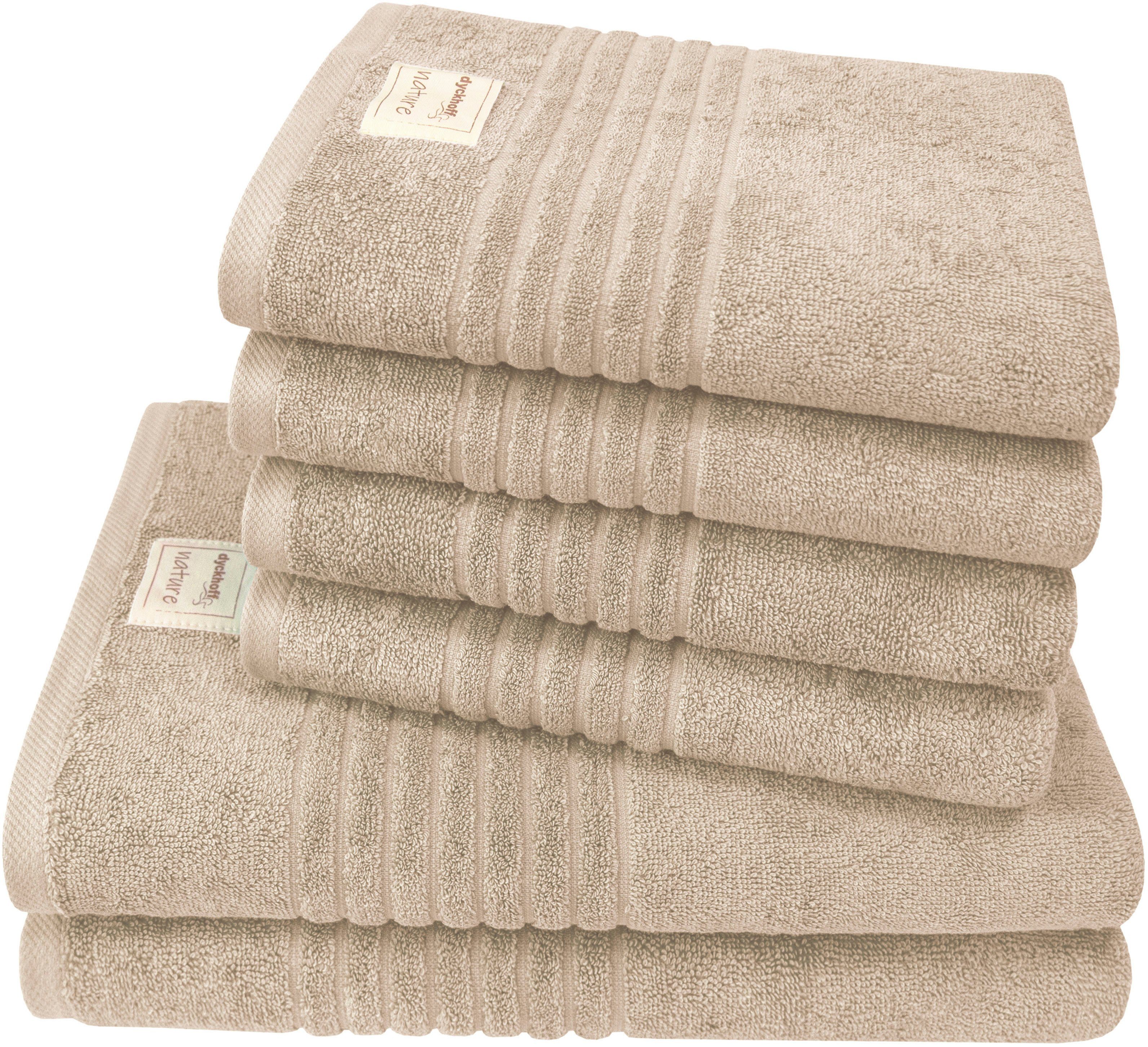 Dyckhoff Handdoekenset Naturel (set, 6 stuks) handdoeken beige